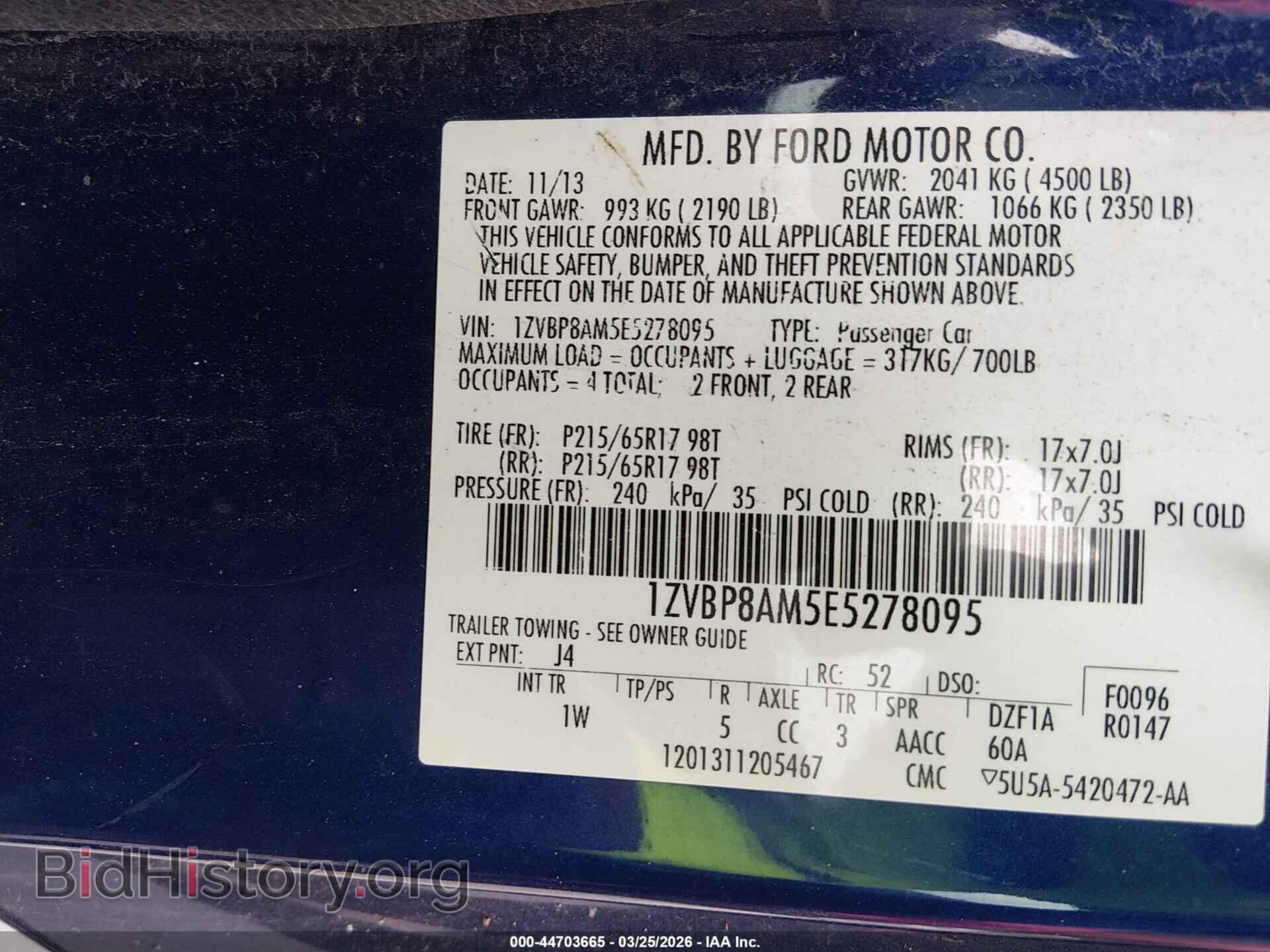 2014 FORD MUSTANG - VIN: 1ZVBP8AM5E5278095 - Фото 9