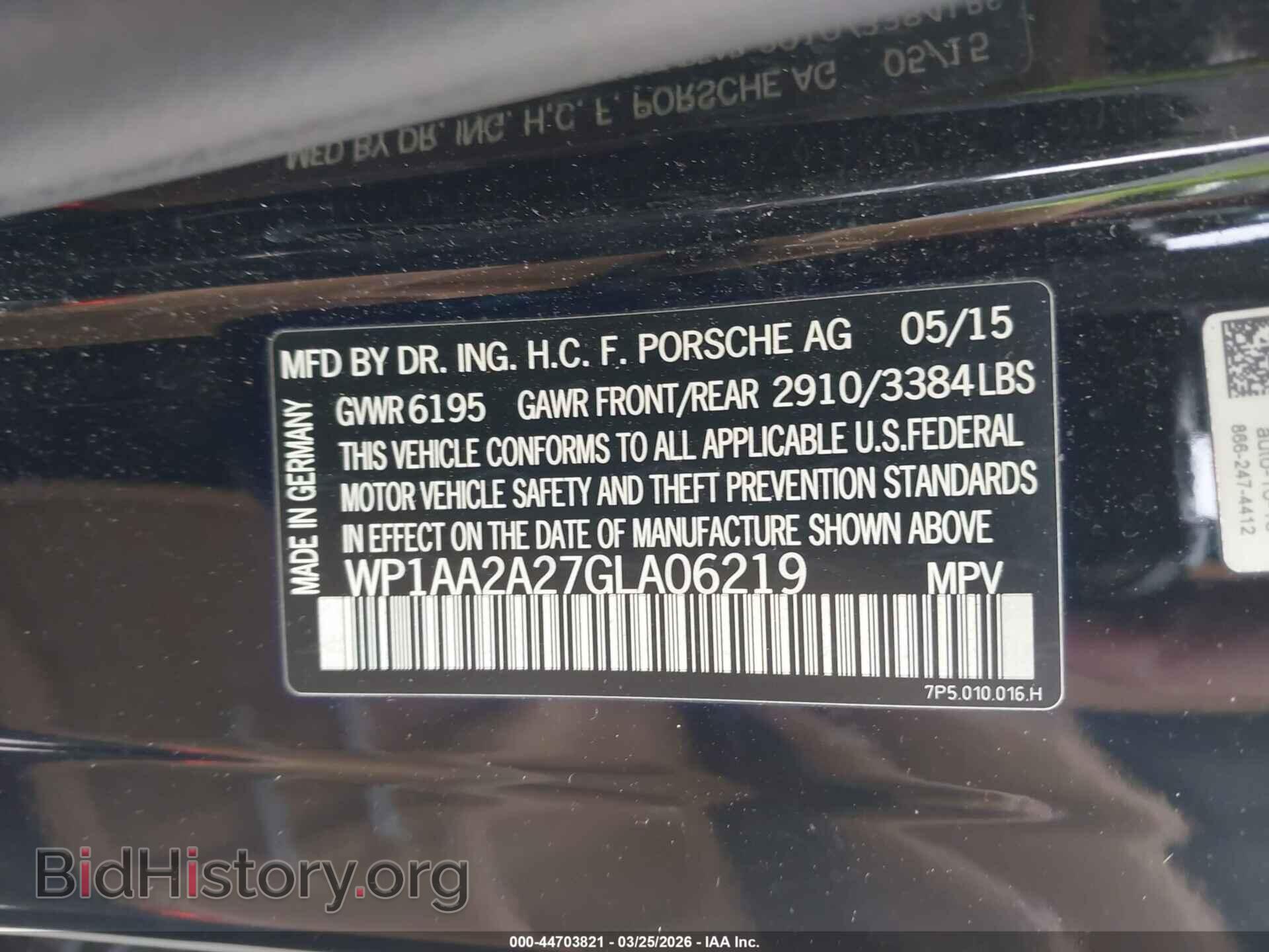 2016 PORSCHE CAYENNE - VIN: WP1AA2A27GLA06219 - Photo 9
