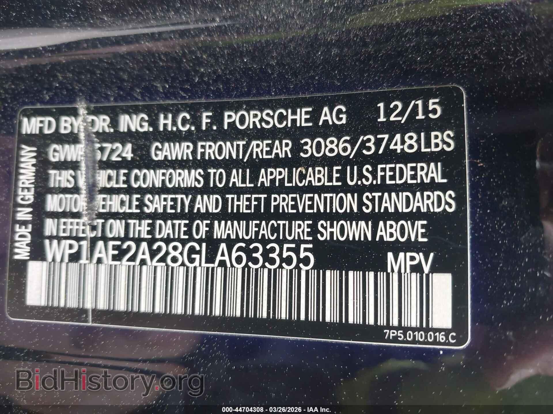 2016 PORSCHE CAYENNE E-HYBRID - VIN: WP1AE2A28GLA63355 - Фото 9