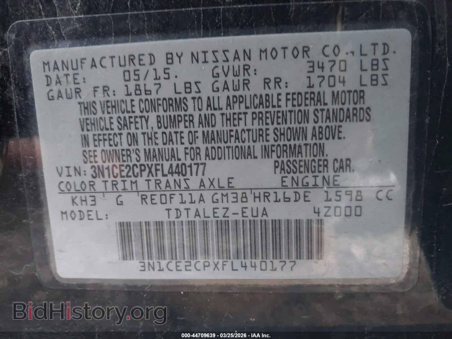 2015 NISSAN VERSA NOTE - VIN: 3N1CE2CPXFL440177 - Фото 9