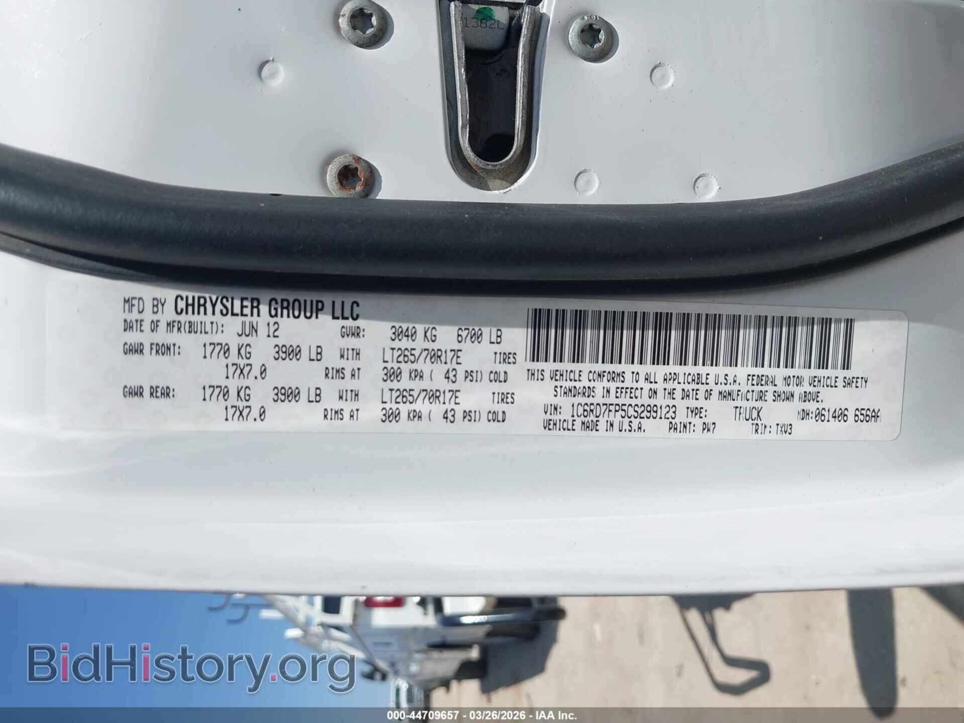 2012 RAM 1500 - VIN: 1C6RD7FP5CS299123 - Фото 9