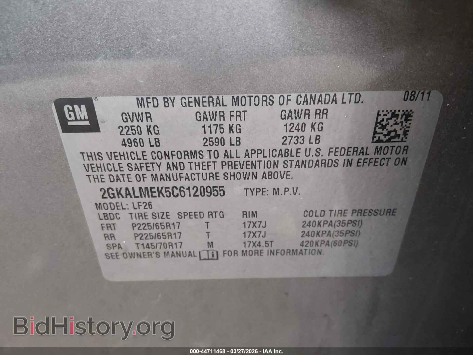 2012 GMC TERRAIN - VIN: 2GKALMEK5C6120955 - Фото 9