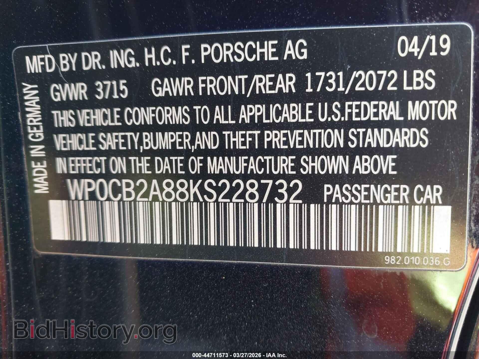 2019 PORSCHE 718 BOXSTER - VIN: WP0CB2A88KS228732 - Фото 9