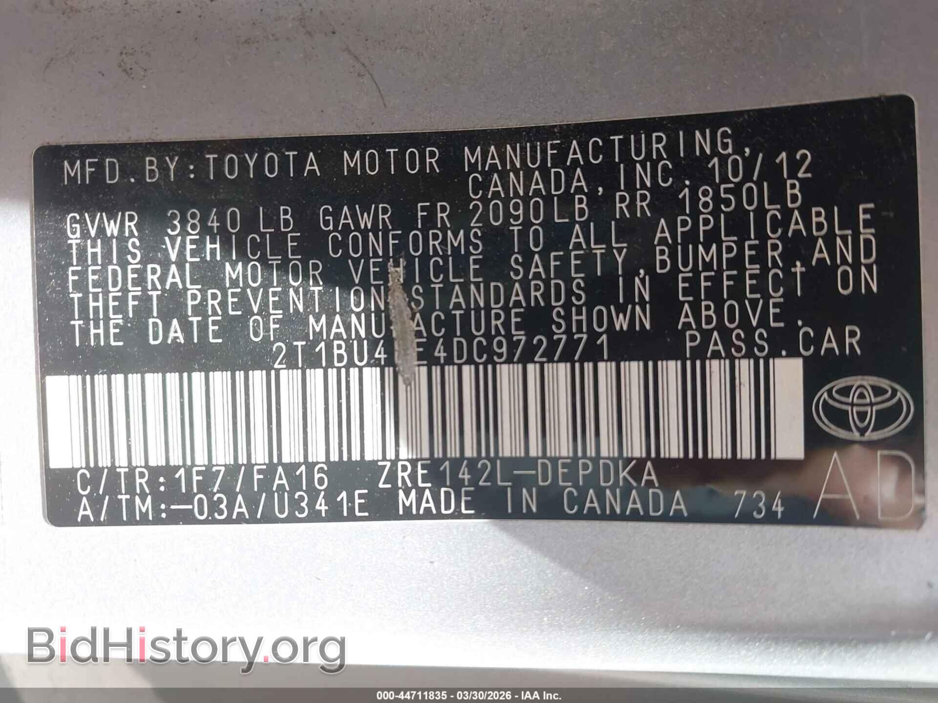 2013 TOYOTA COROLLA - VIN: 2T1BU4EE4DC972771 - Photo 9
