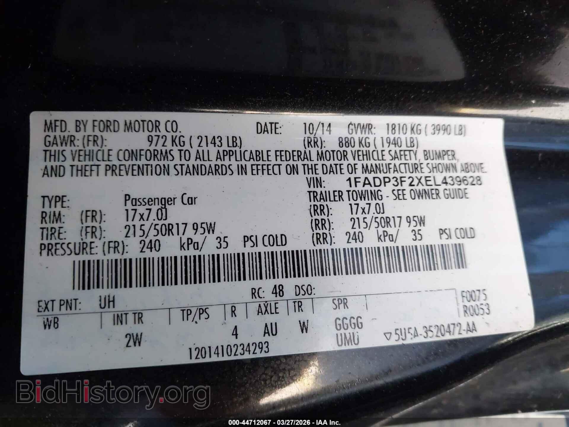 2014 FORD FOCUS - VIN: 1FADP3F2XEL439628 - Photo 9