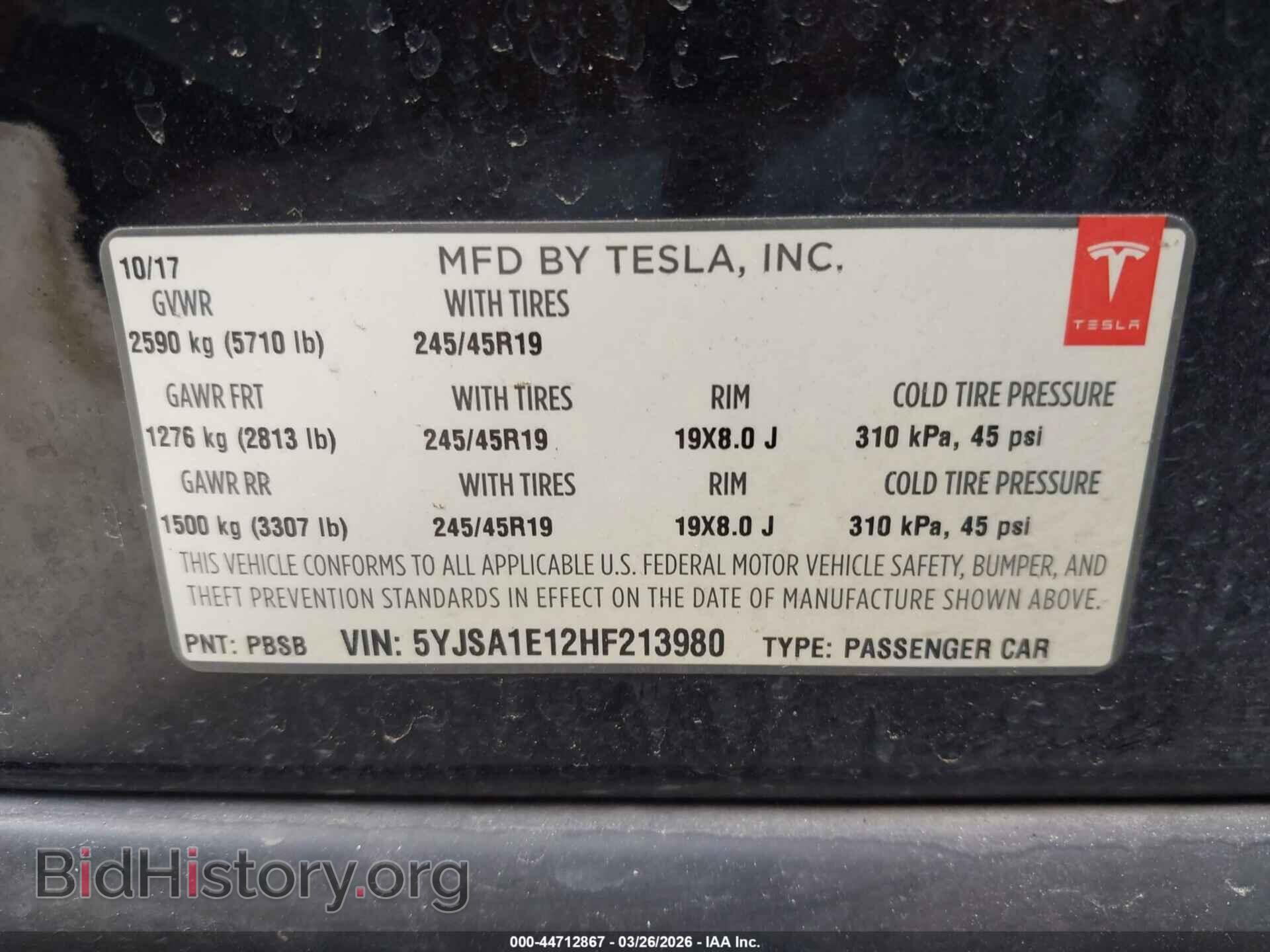 2017 TESLA MODEL S - VIN: 5YJSA1E12HF213980 - Photo 9