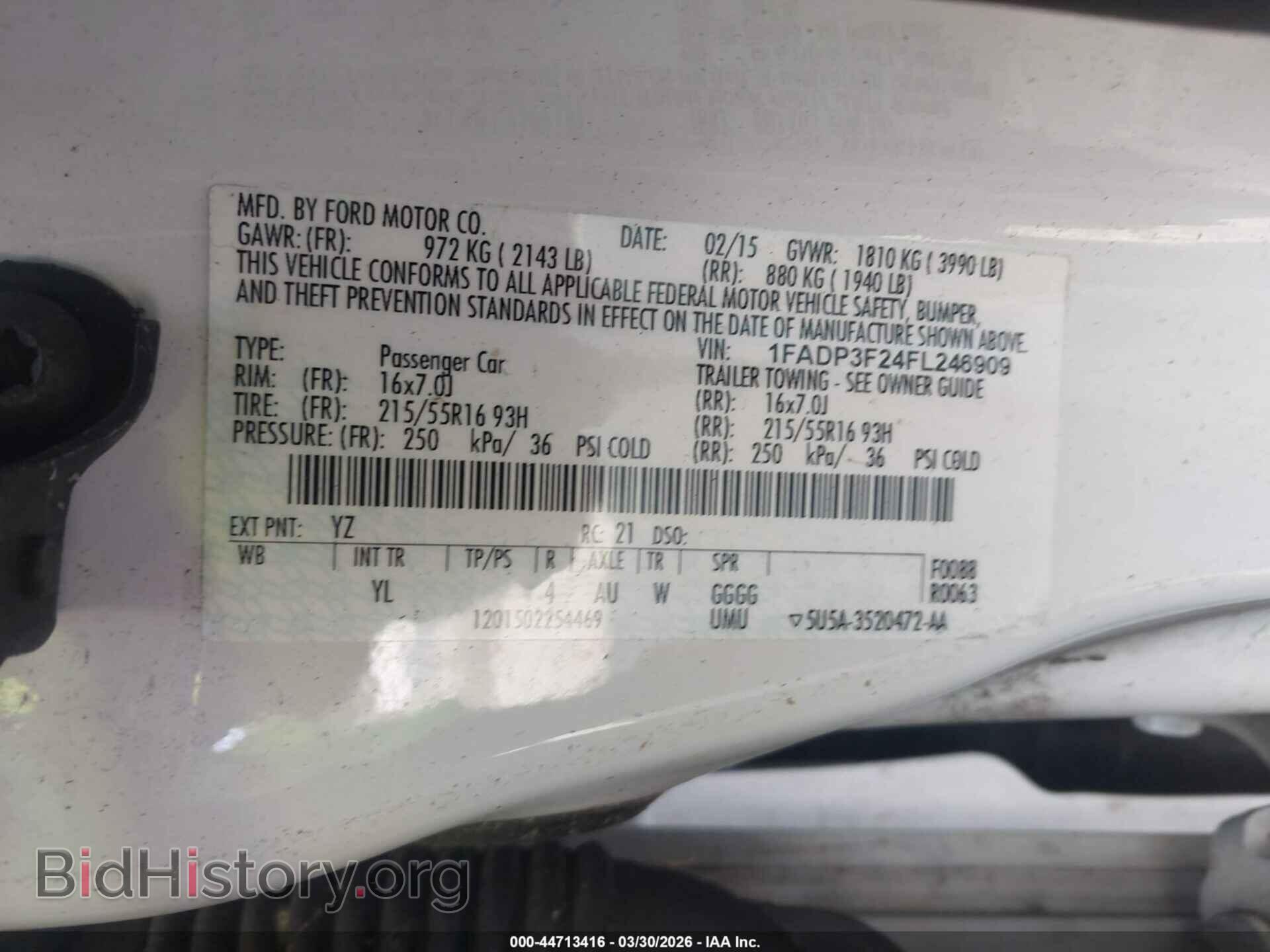 2015 FORD FOCUS - VIN: 1FADP3F24FL246909 - Фото 9