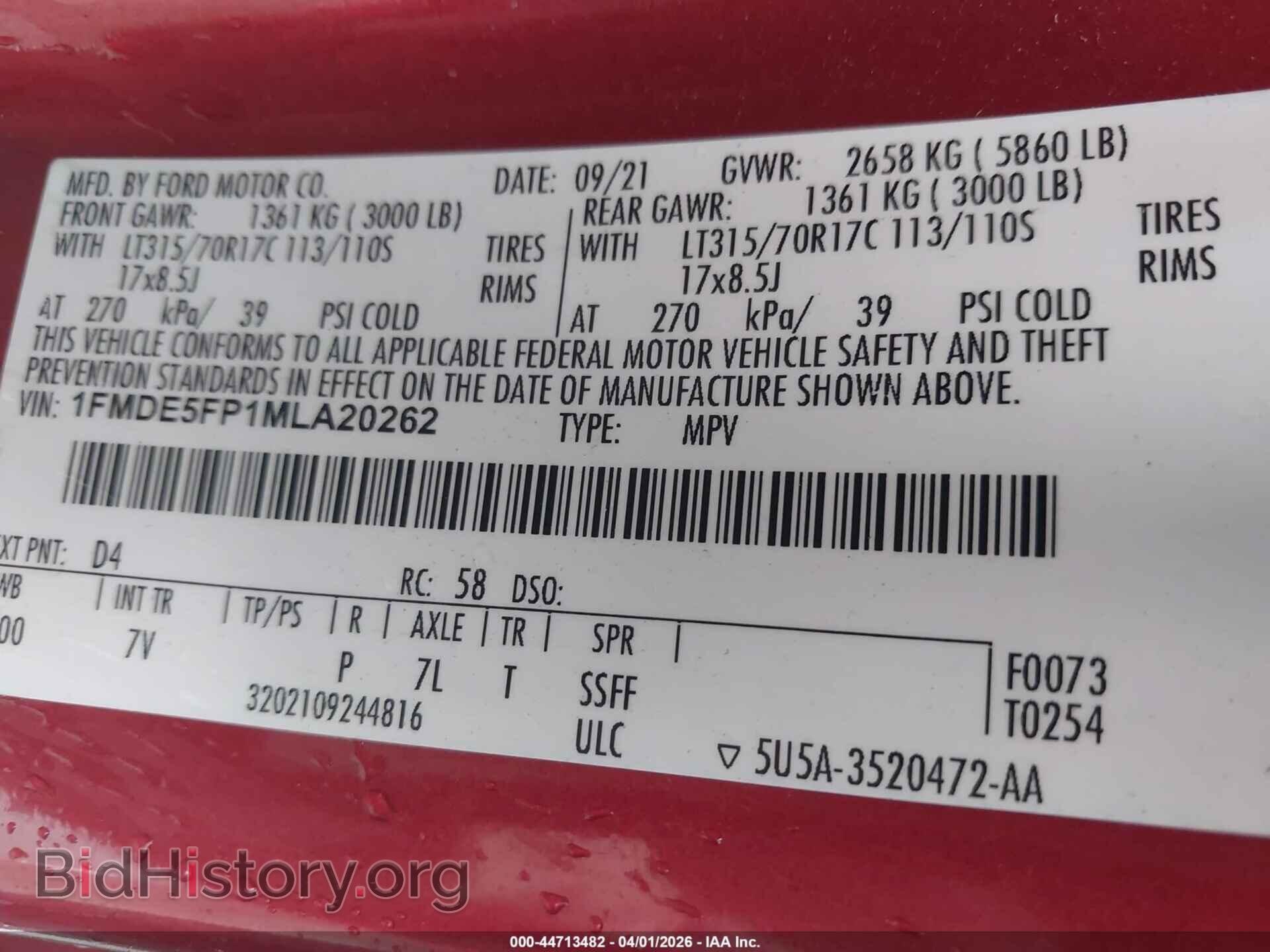 2021 FORD BRONCO - VIN: 1FMDE5FP1MLA20262 - Photo 9