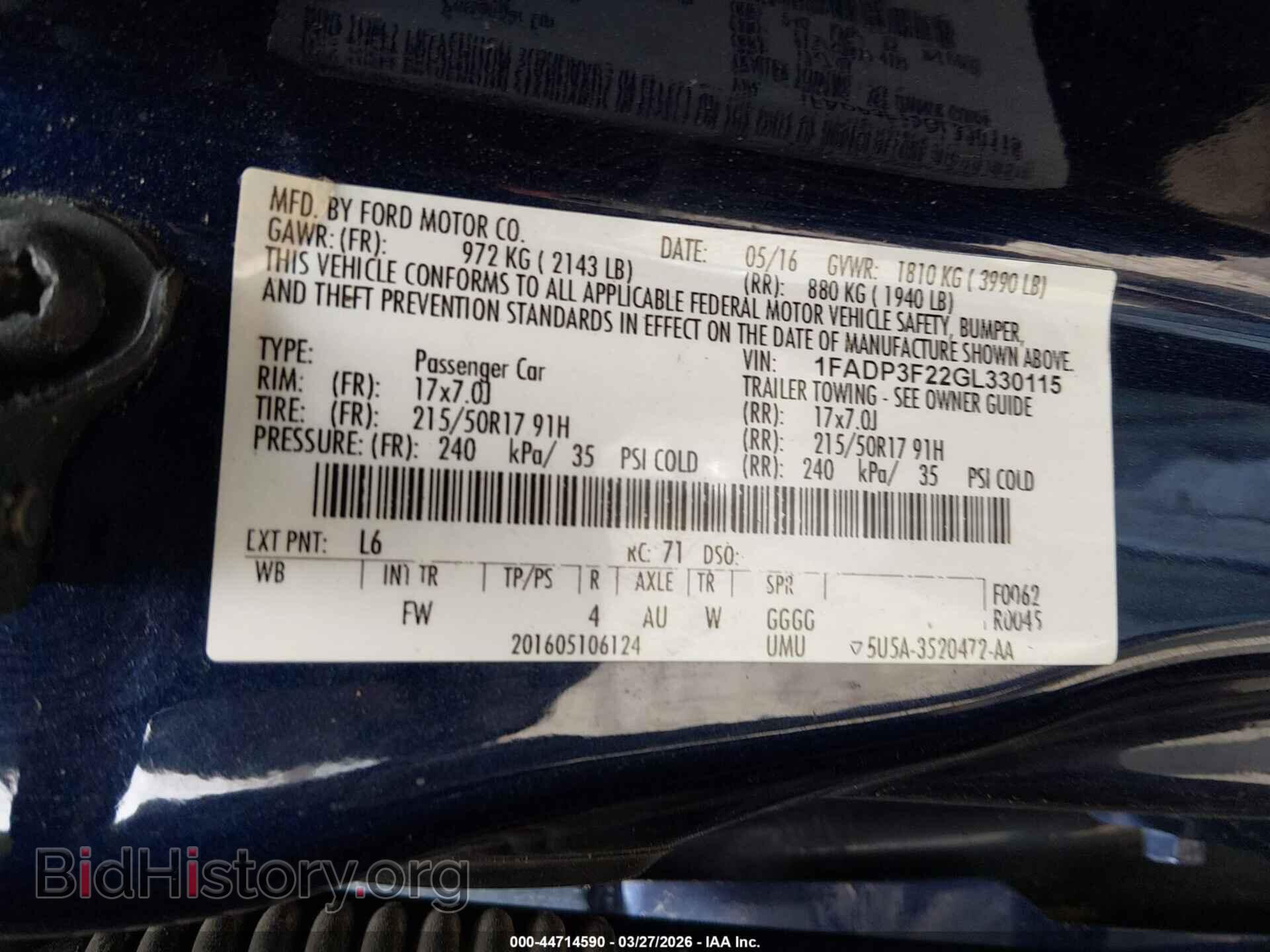 2016 FORD FOCUS - VIN: 1FADP3F22GL330115 - Photo 9