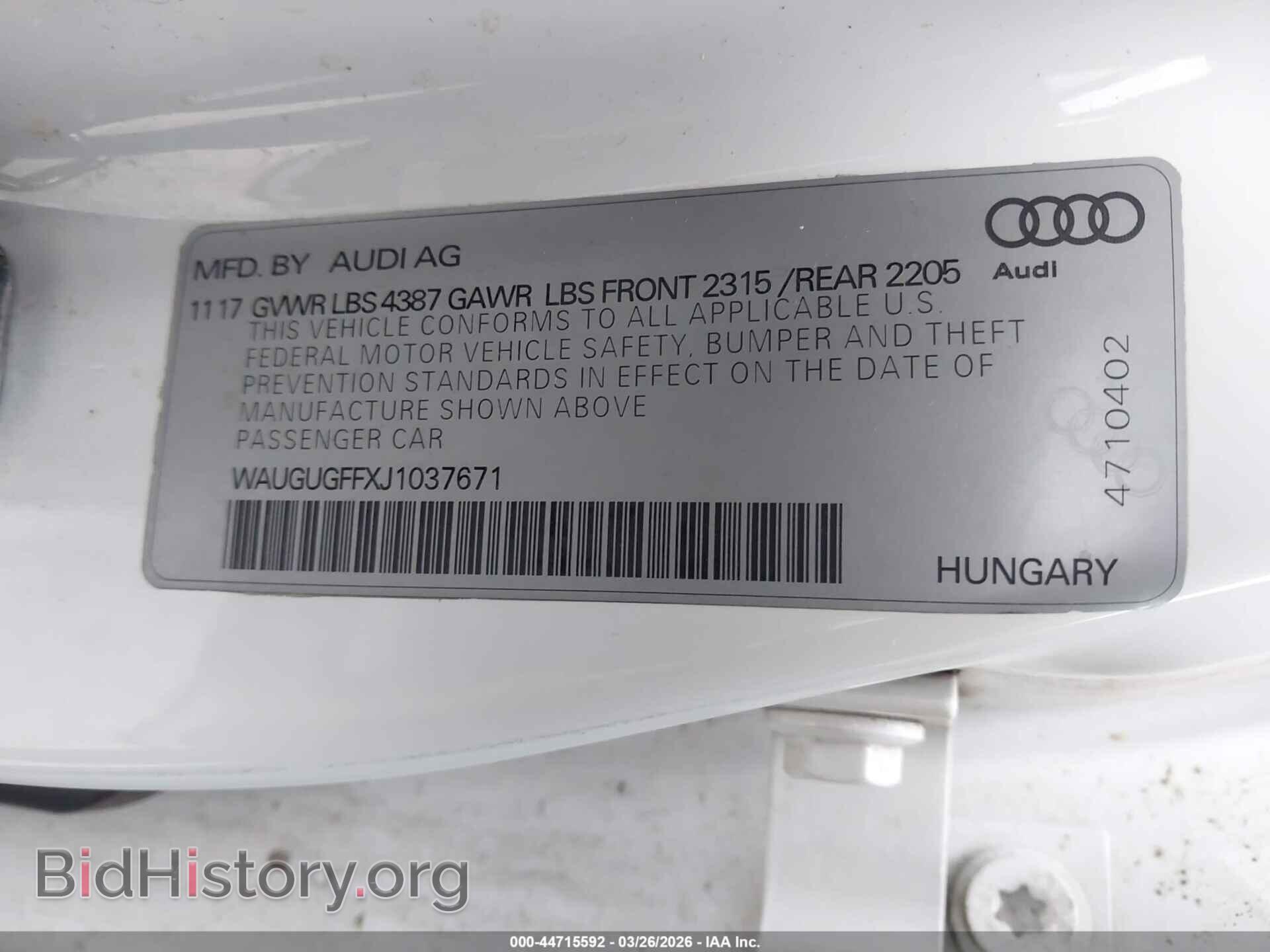 2018 AUDI A3 - VIN: WAUGUGFFXJ1037671 - Фото 9