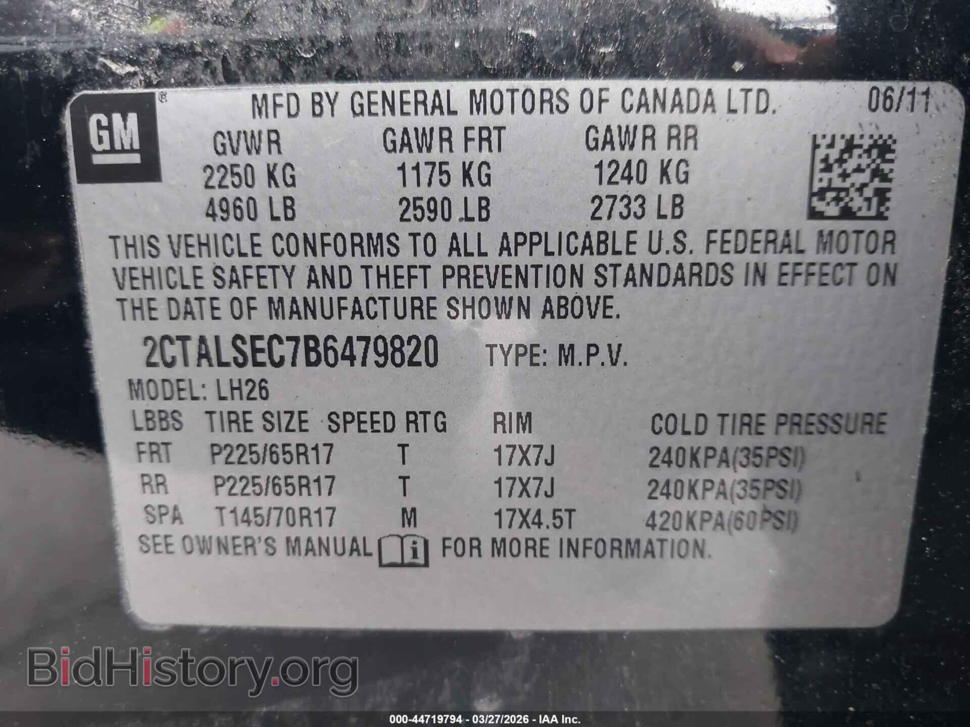 2011 GMC TERRAIN - VIN: 2CTALSEC7B6479820 - Photo 9