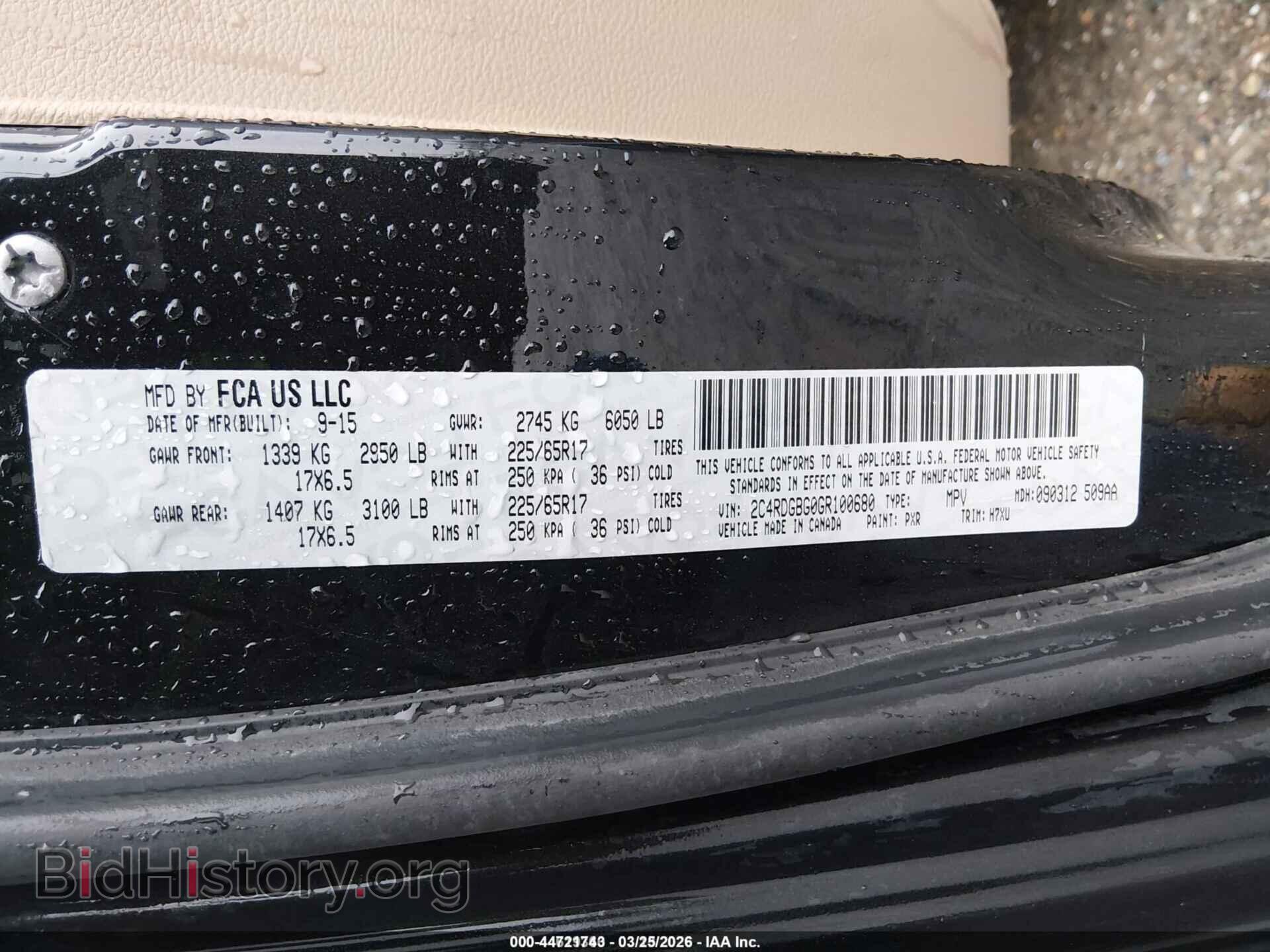 2016 DODGE GRAND CARAVAN - VIN: 2C4RDGBG0GR100680 - Фото 9
