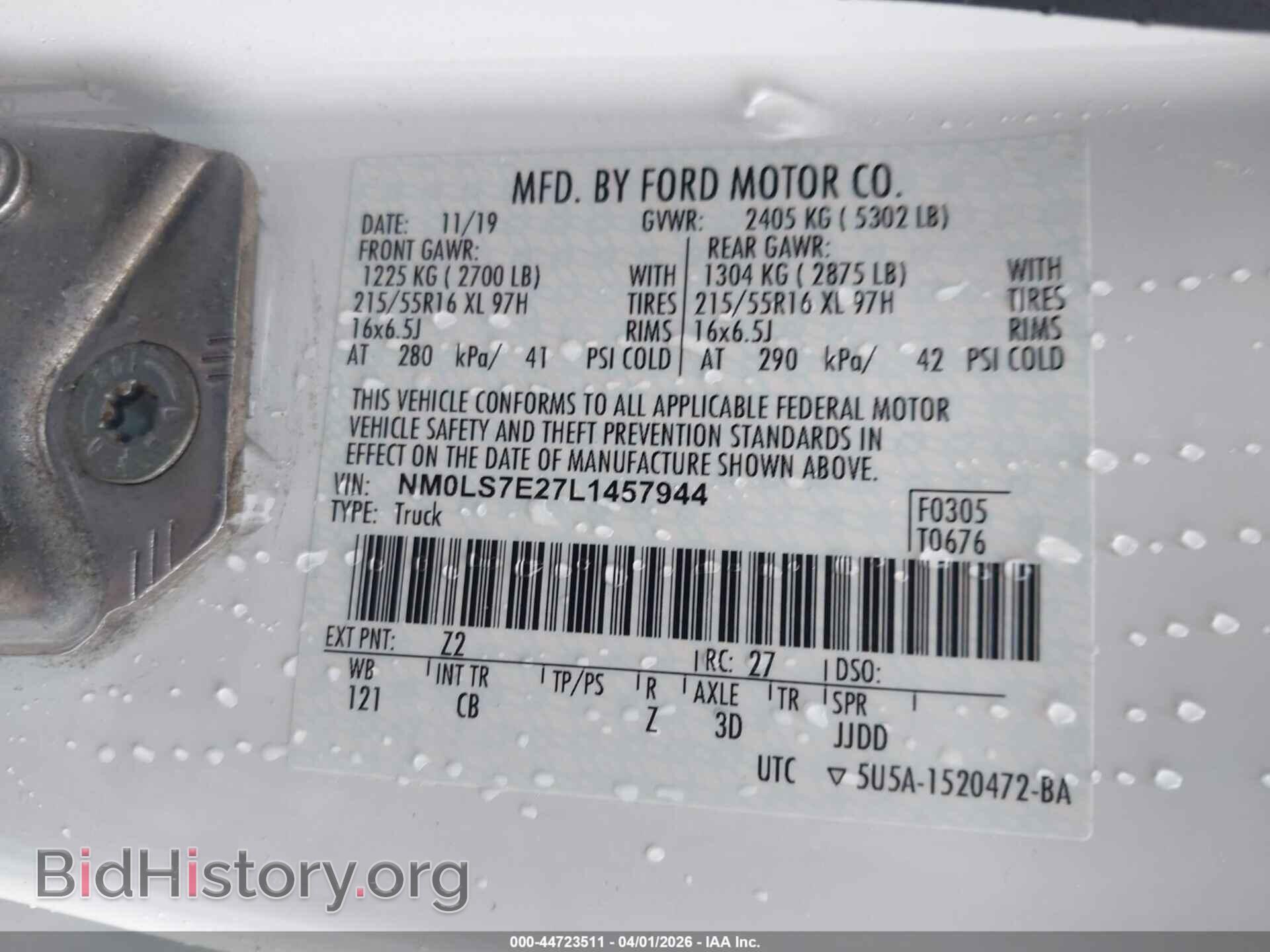 2020 FORD TRANSIT CONNECT - VIN: NM0LS7E27L1457944 - Photo 4