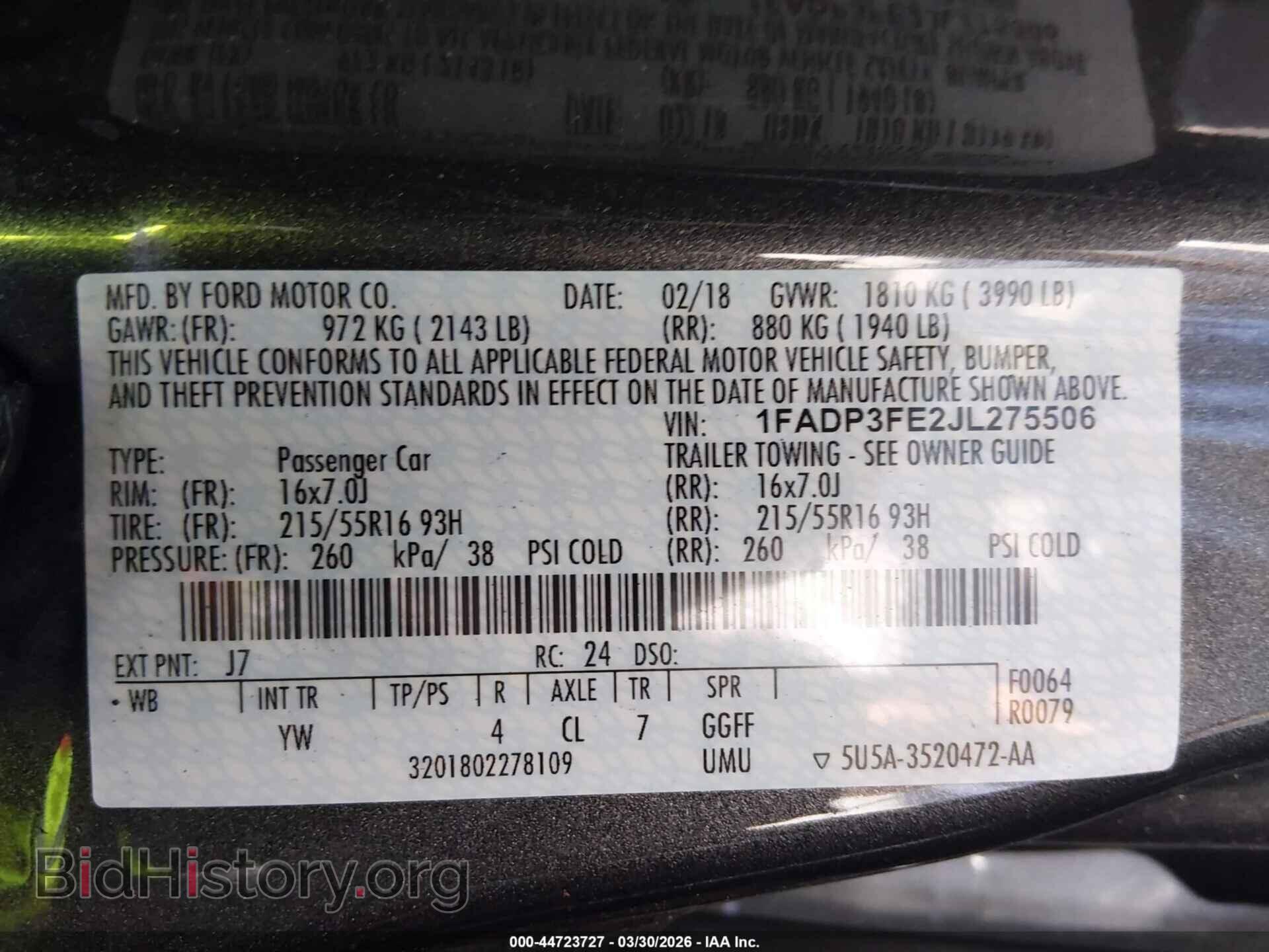 2018 FORD FOCUS - VIN: 1FADP3FE2JL275506 - Photo 9