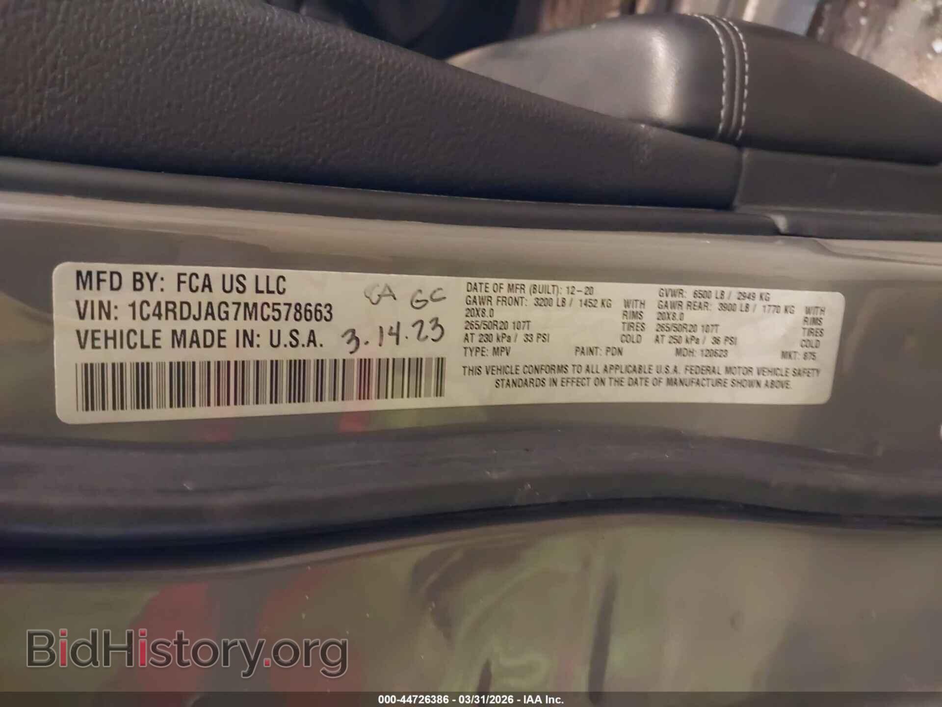 2021 DODGE DURANGO - VIN: 1C4RDJAG7MC578663 - Photo 9