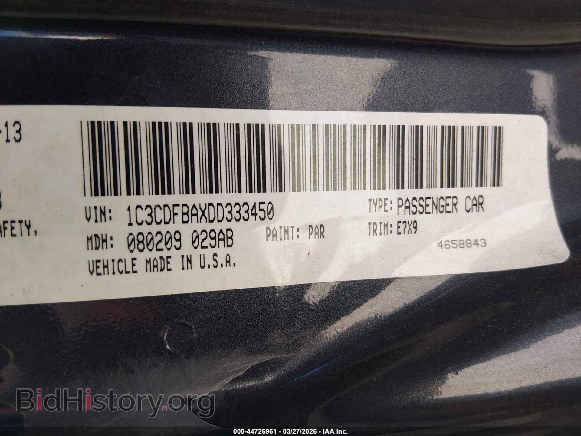2013 DODGE DART - VIN: 1C3CDFBAXDD333450 - Фото 9