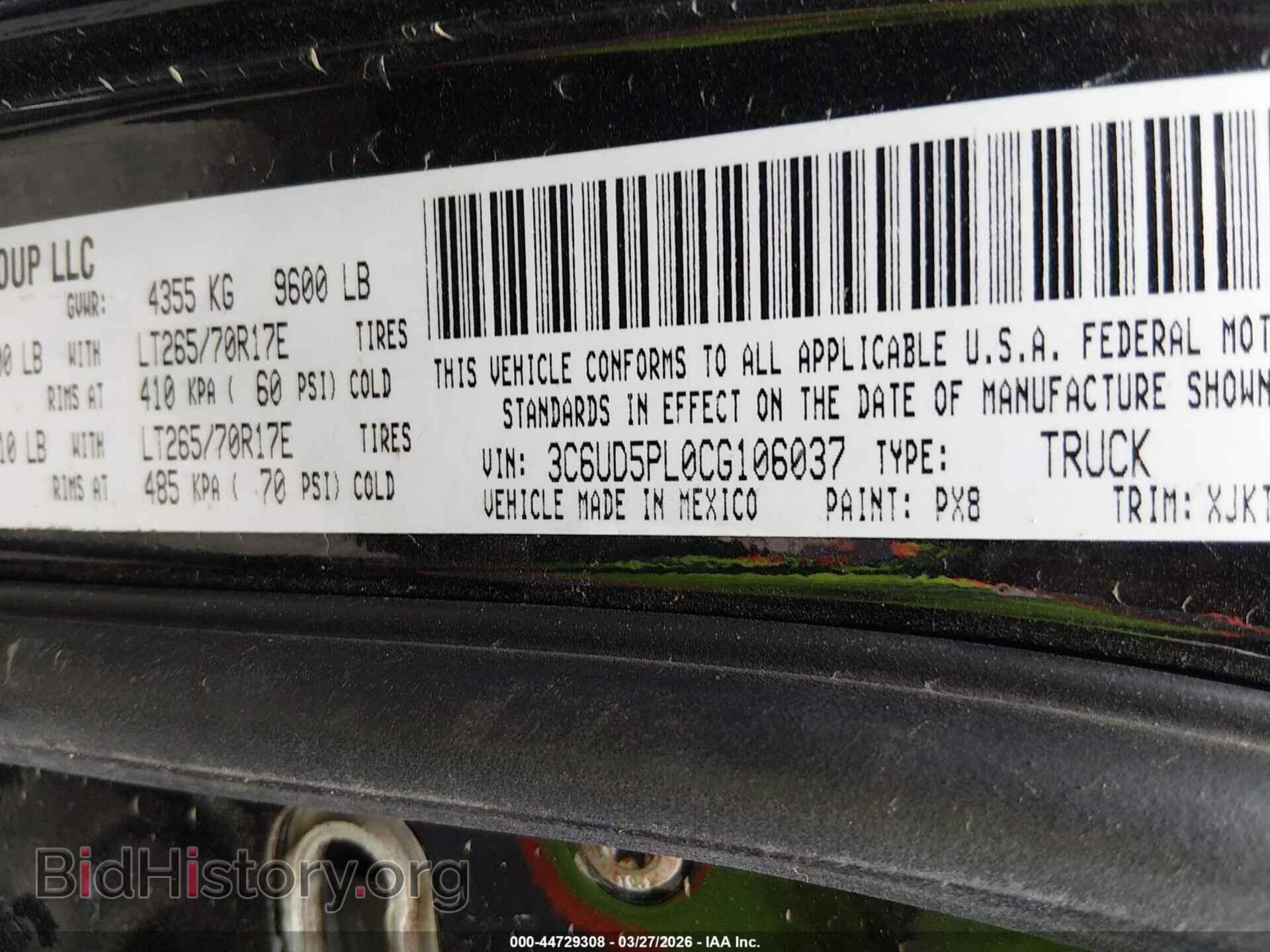 2012 RAM 2500 - VIN: 3C6UD5PL0CG106037 - Фото 9