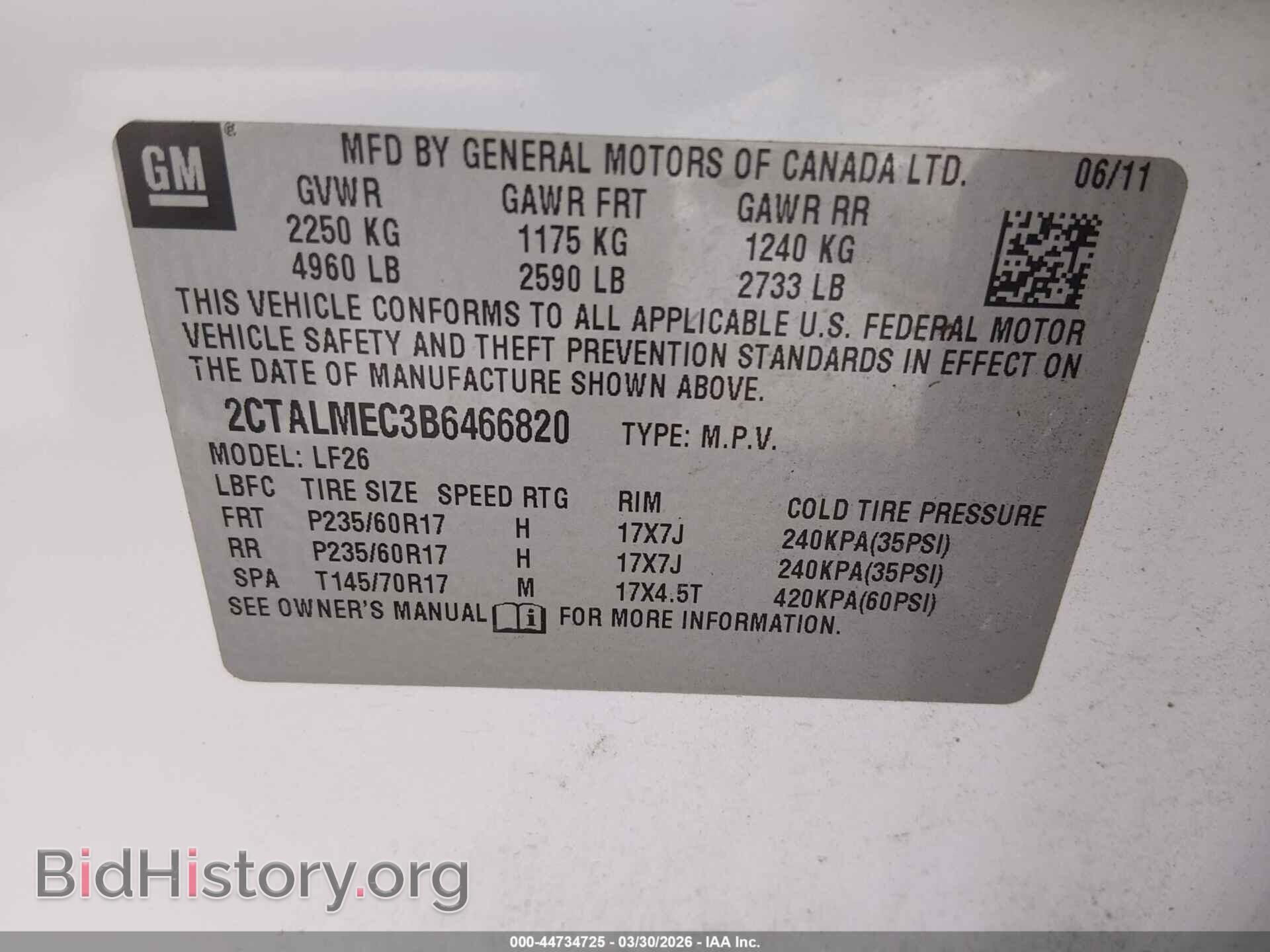2011 GMC TERRAIN - VIN: 2CTALMEC3B6466820 - Photo 9