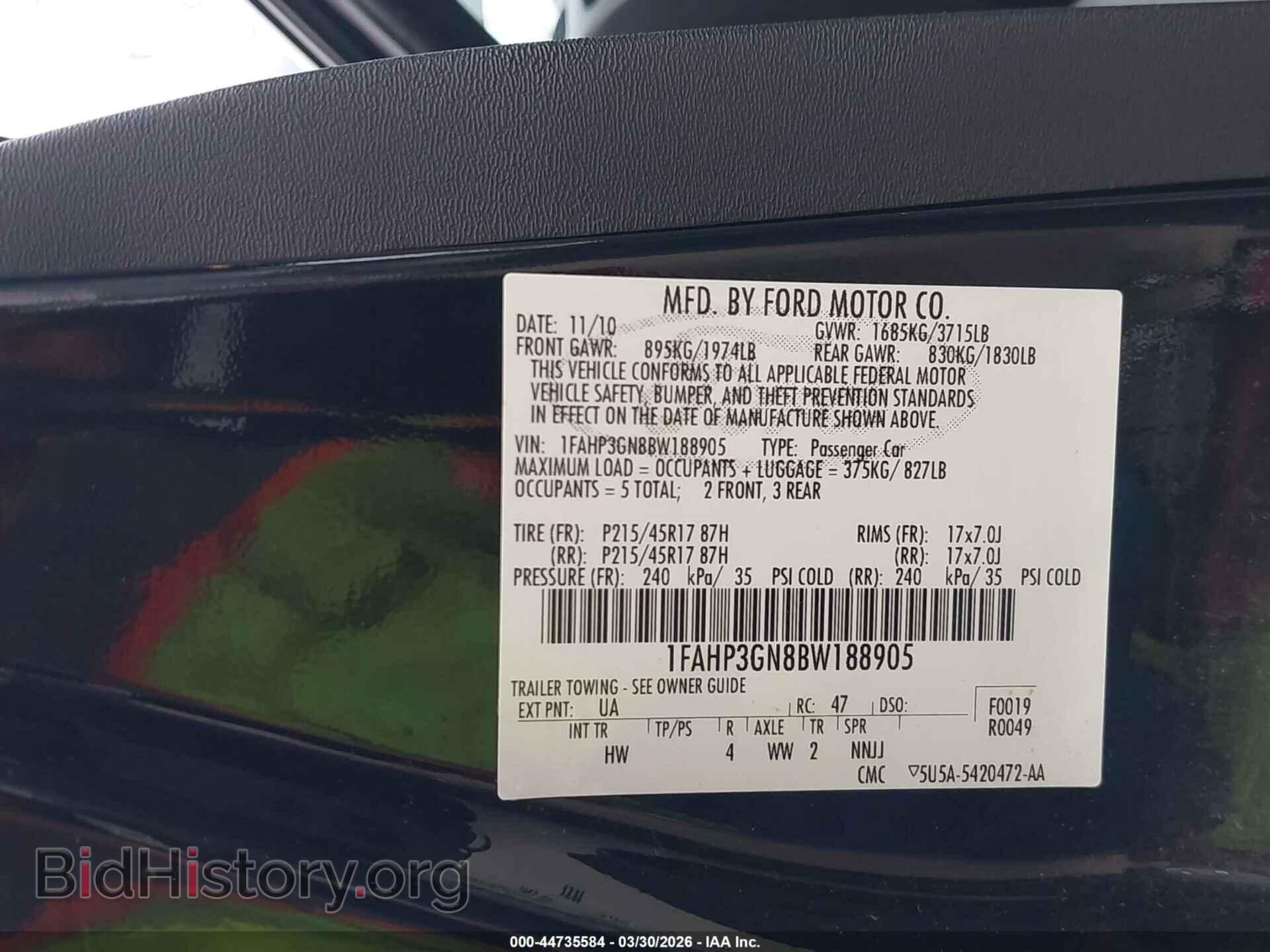 2011 FORD FOCUS - VIN: 1FAHP3GN8BW188905 - Фото 9