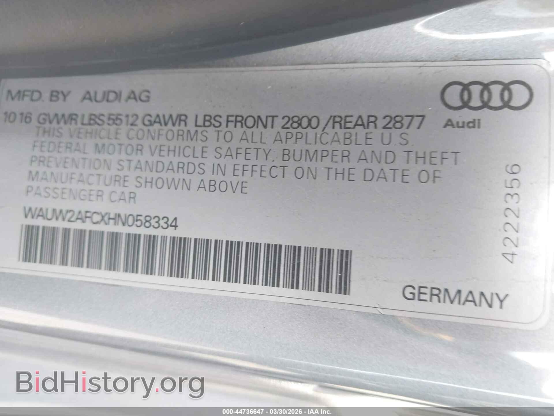 2017 AUDI A7 - VIN: WAUW2AFCXHN058334 - Photo 9