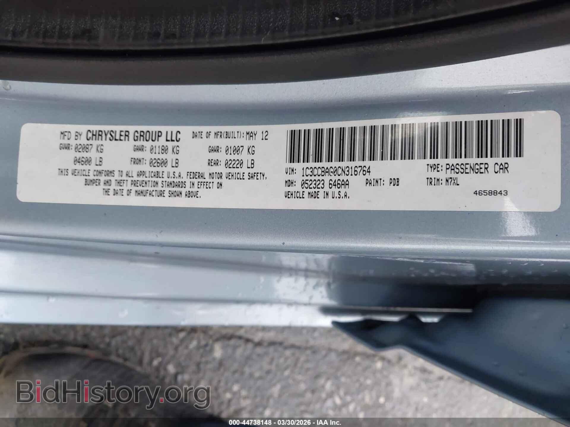 2012 CHRYSLER 200 - VIN: 1C3CCBAG0CN316764 - Photo 9