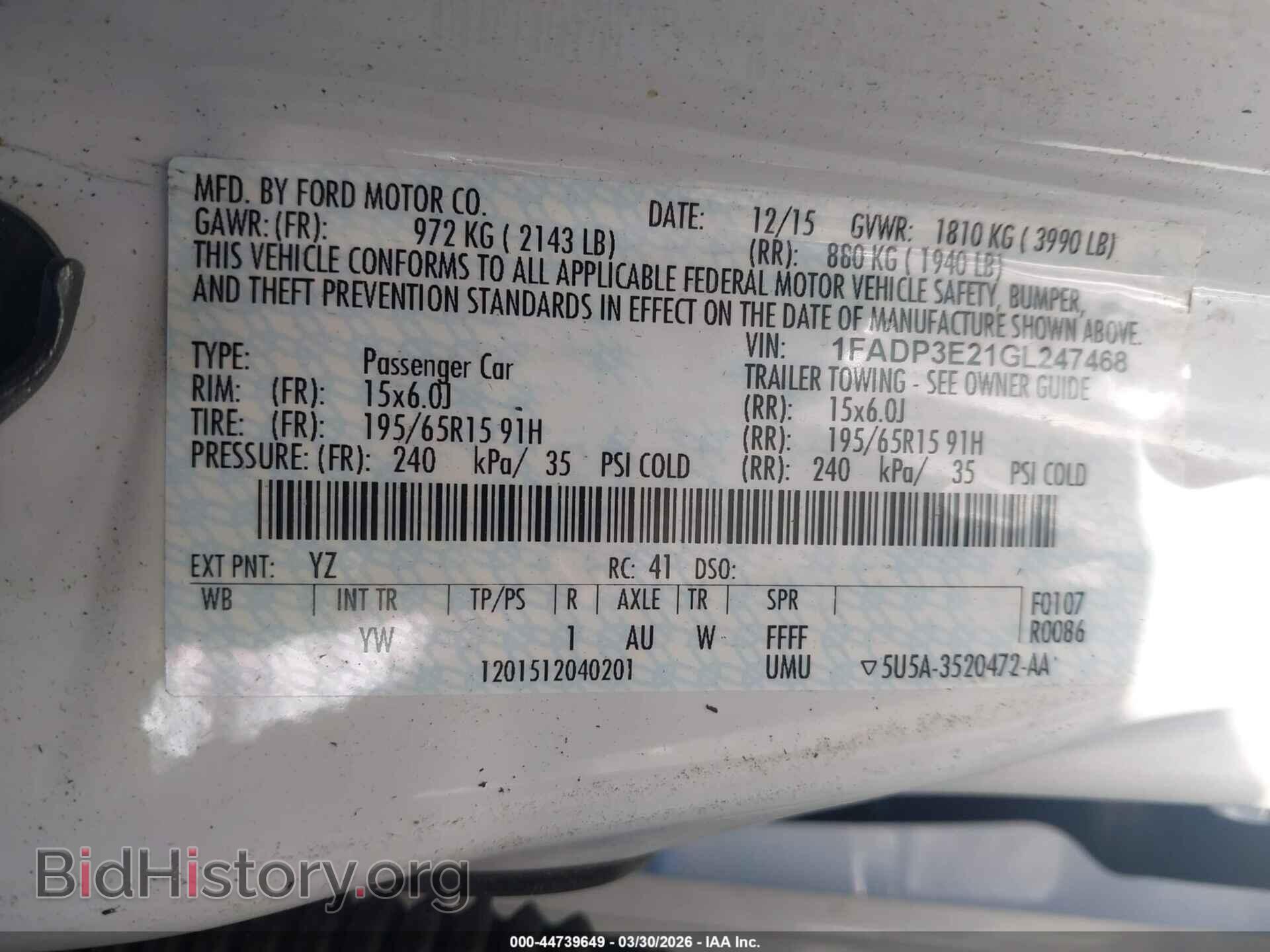 2016 FORD FOCUS - VIN: 1FADP3E21GL247468 - Photo 9