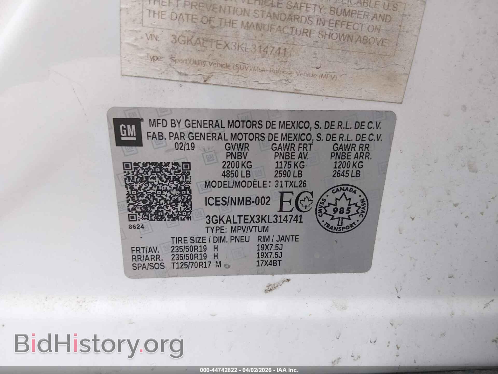 2019 GMC TERRAIN - VIN: 3GKALTEX3KL314741 - Photo 9