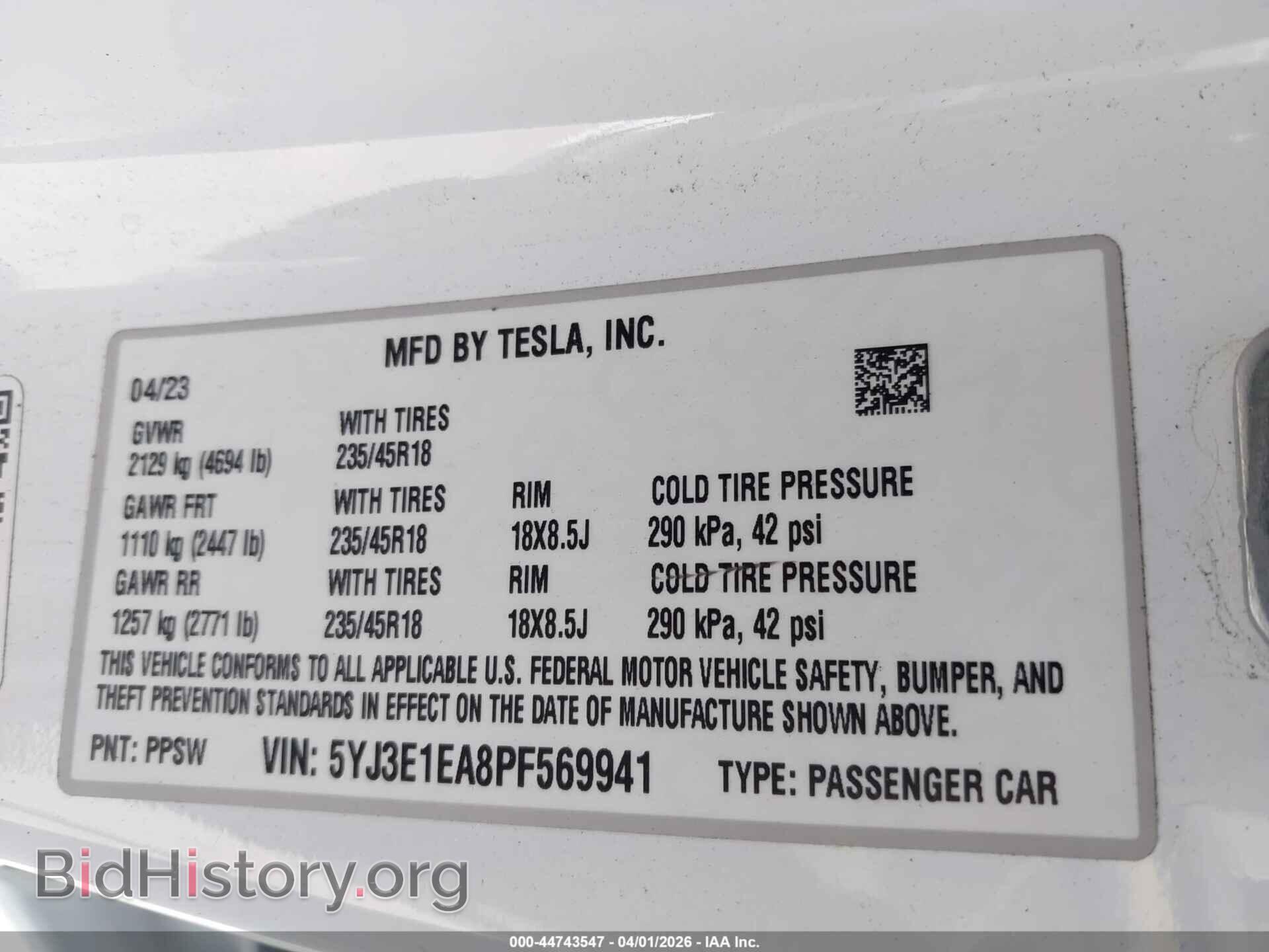 2023 TESLA MODEL 3 - VIN: 5YJ3E1EA8PF569941 - Фото 9