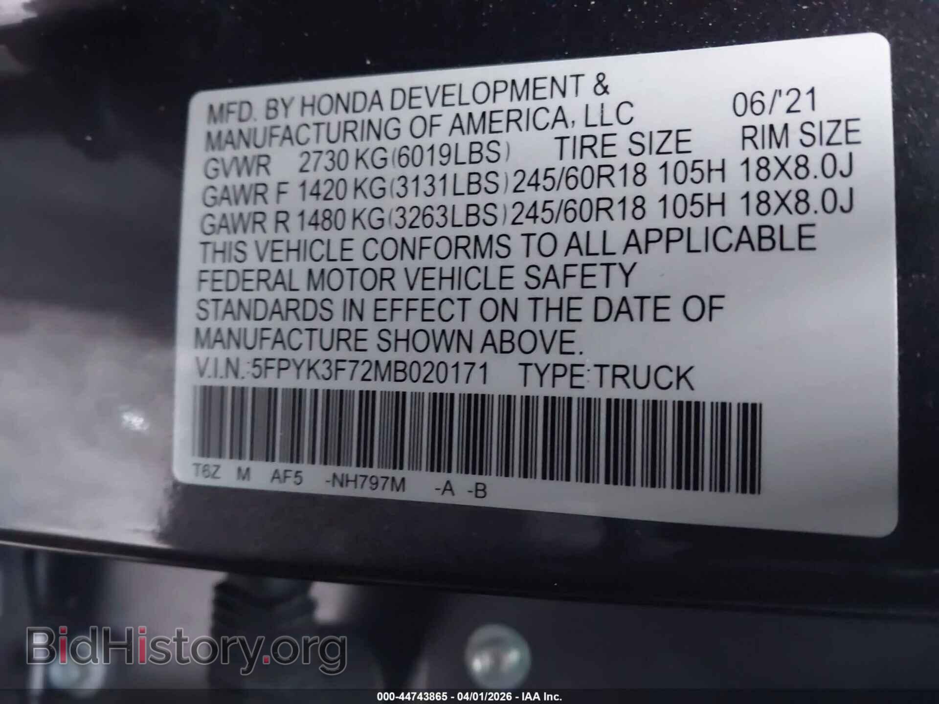 2021 HONDA RIDGELINE - VIN: 5FPYK3F72MB020171 - Фото 9