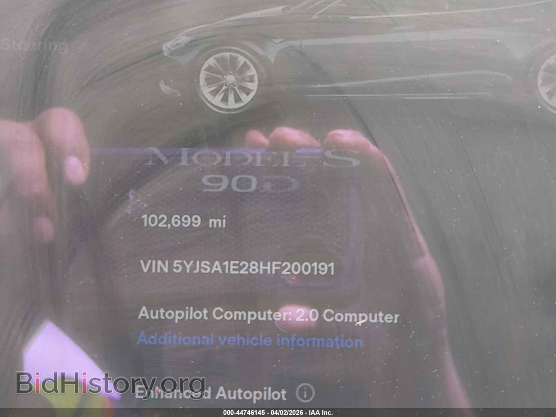 2017 TESLA MODEL S - VIN: 5YJSA1E28HF200191 - Фото 7