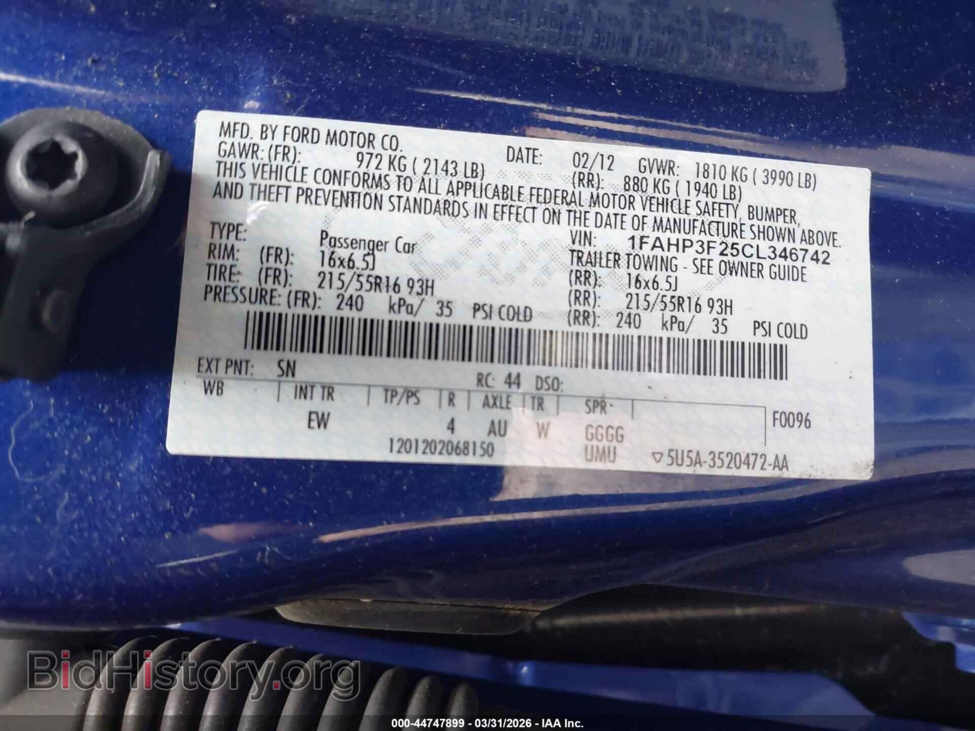 2012 FORD FOCUS - VIN: 1FAHP3F25CL346742 - Photo 9