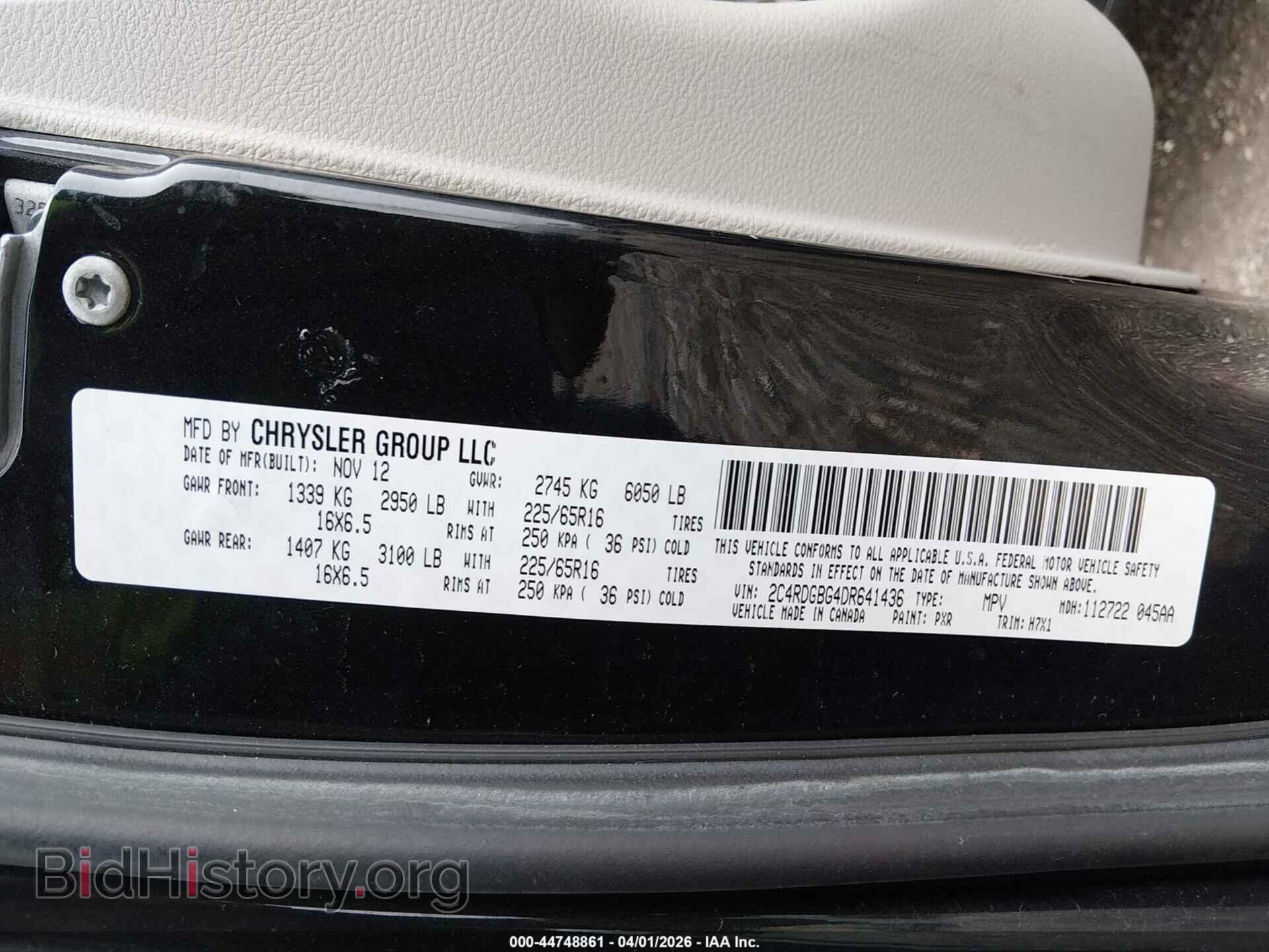 2013 DODGE GRAND CARAVAN - VIN: 2C4RDGBG4DR641436 - Фото 9