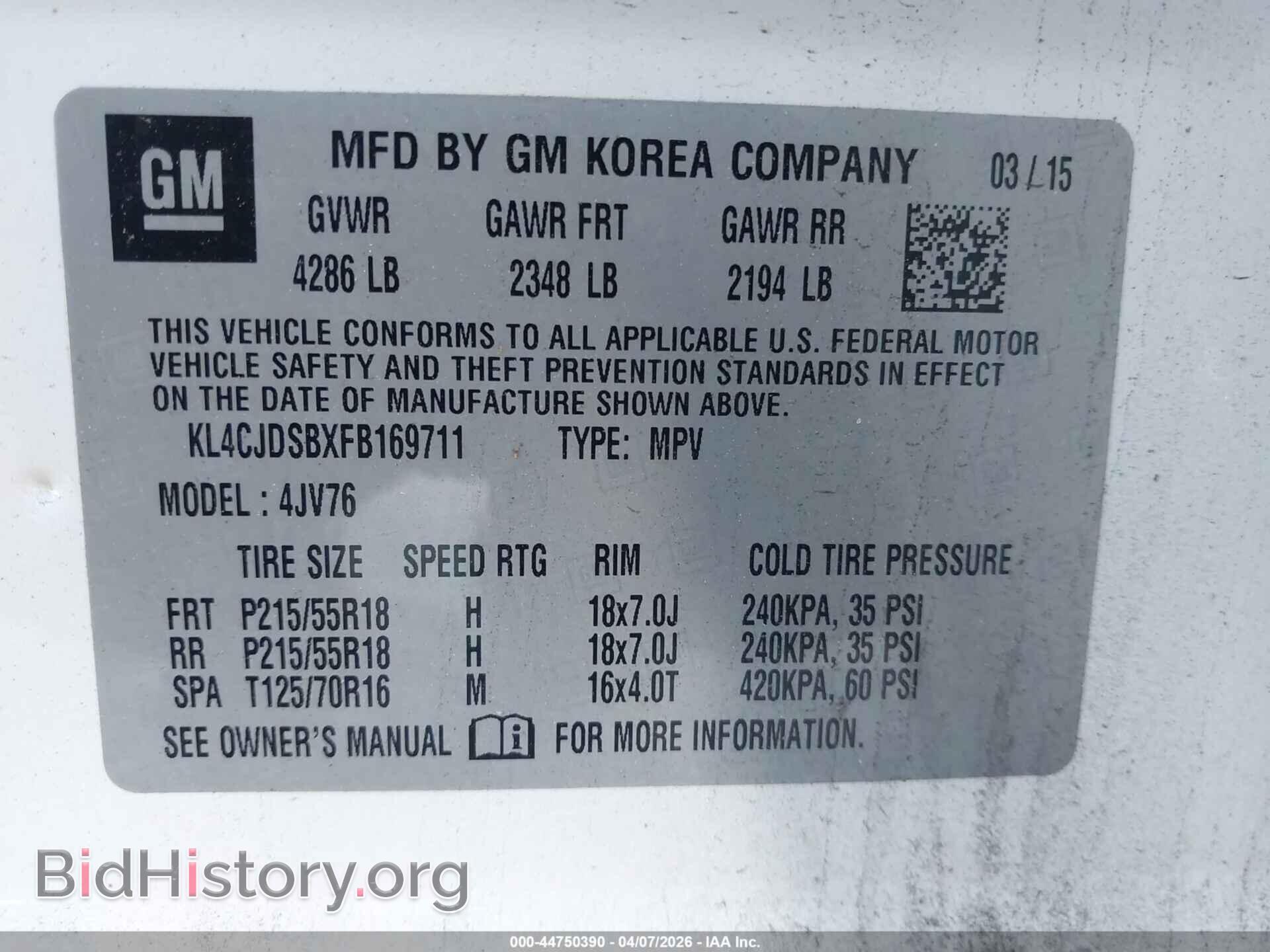 2015 BUICK ENCORE - VIN: KL4CJDSBXFB169711 - Фото 9