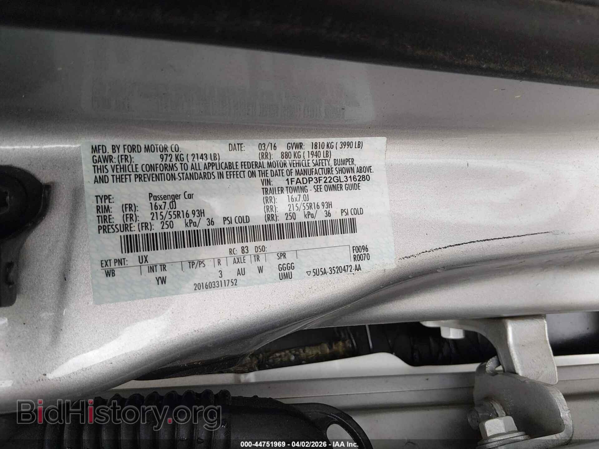 2016 FORD FOCUS - VIN: 1FADP3F22GL316280 - Photo 9