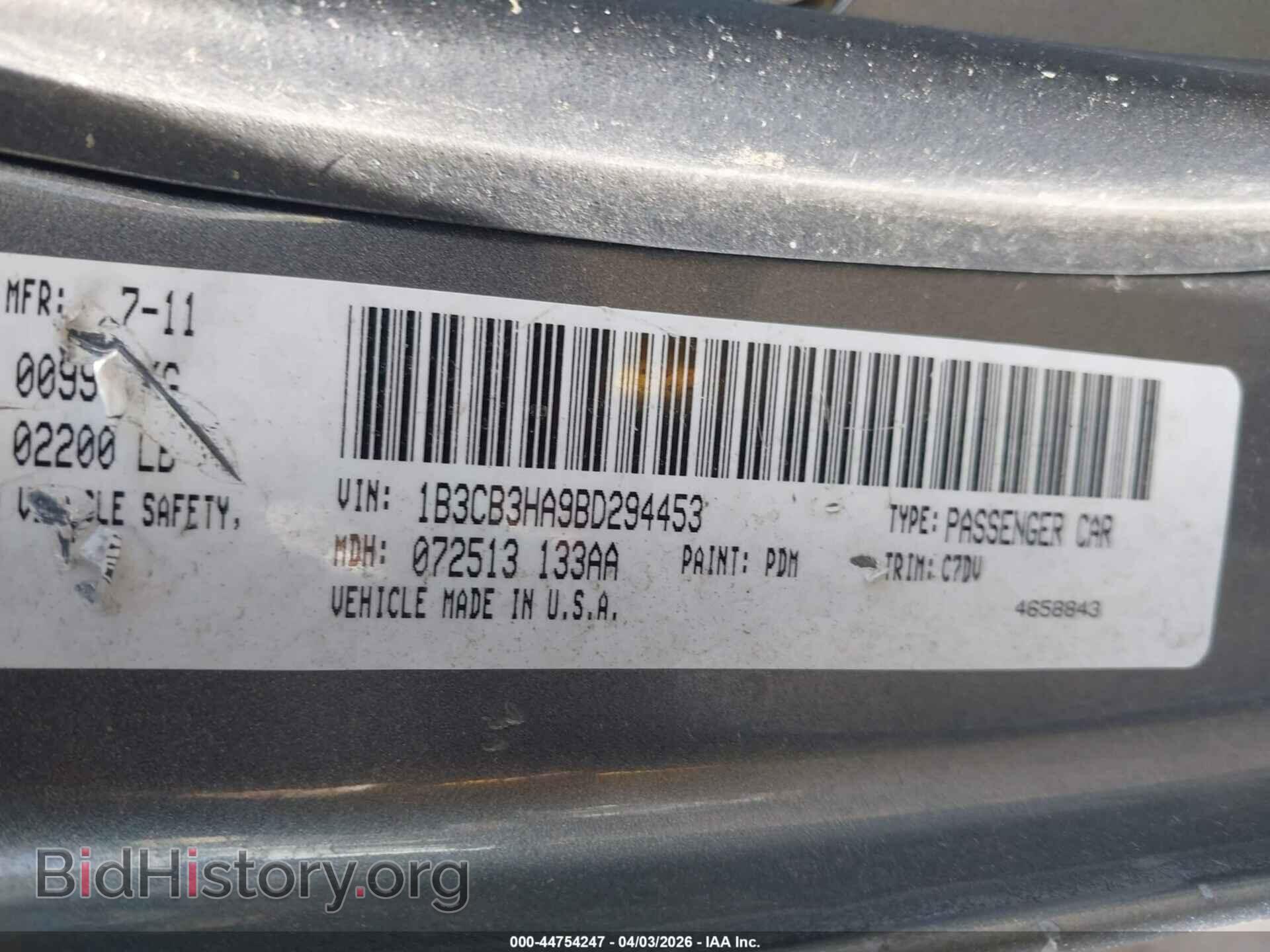 2011 DODGE CALIBER - VIN: 1B3CB3HA9BD294453 - Фото 9