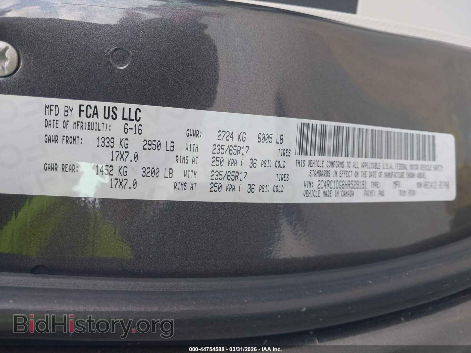 2017 CHRYSLER PACIFICA - VIN: 2C4RC1DG6HR529191 - Photo 9