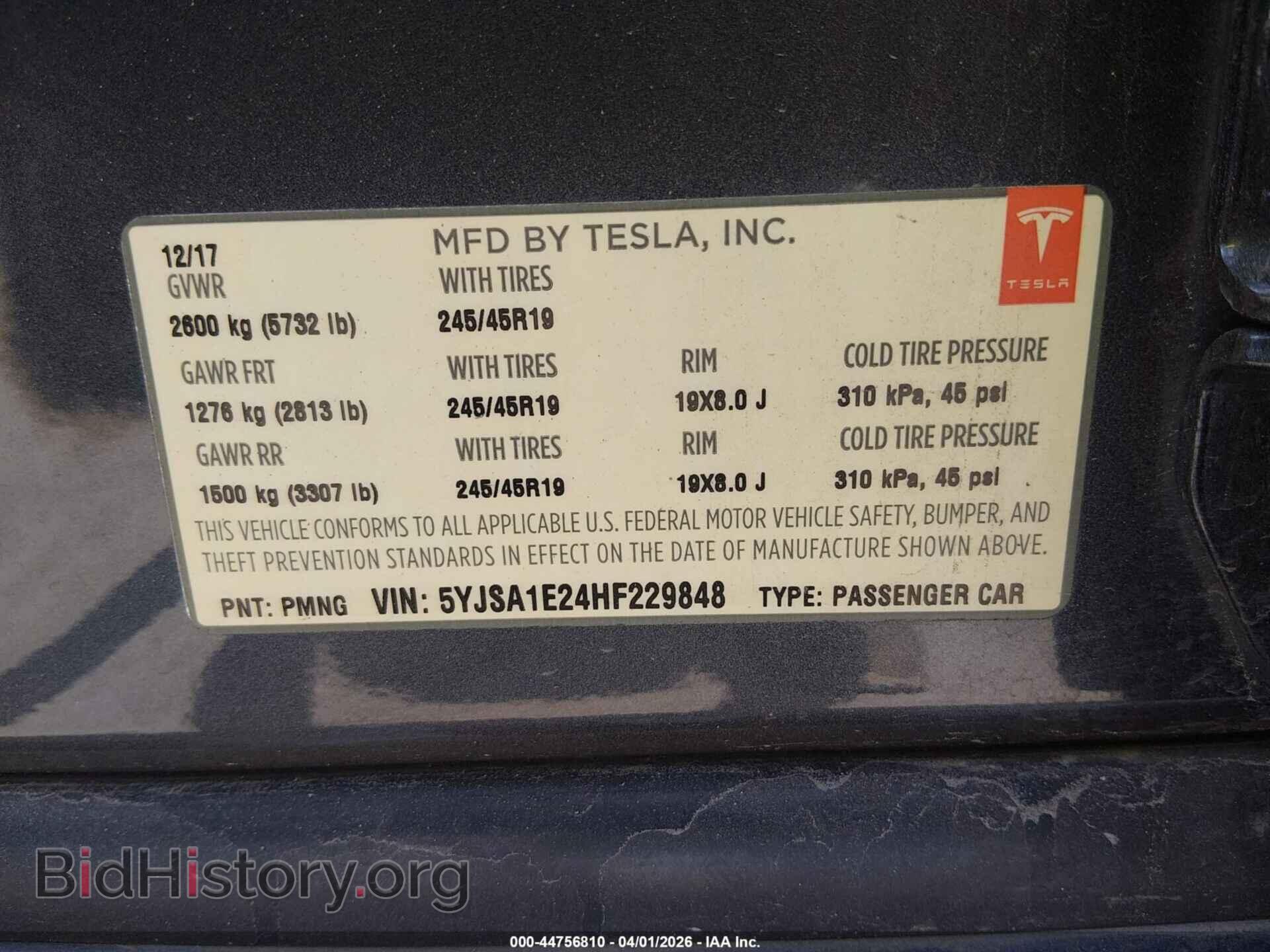 2017 TESLA MODEL S - VIN: 5YJSA1E24HF229848 - Photo 9