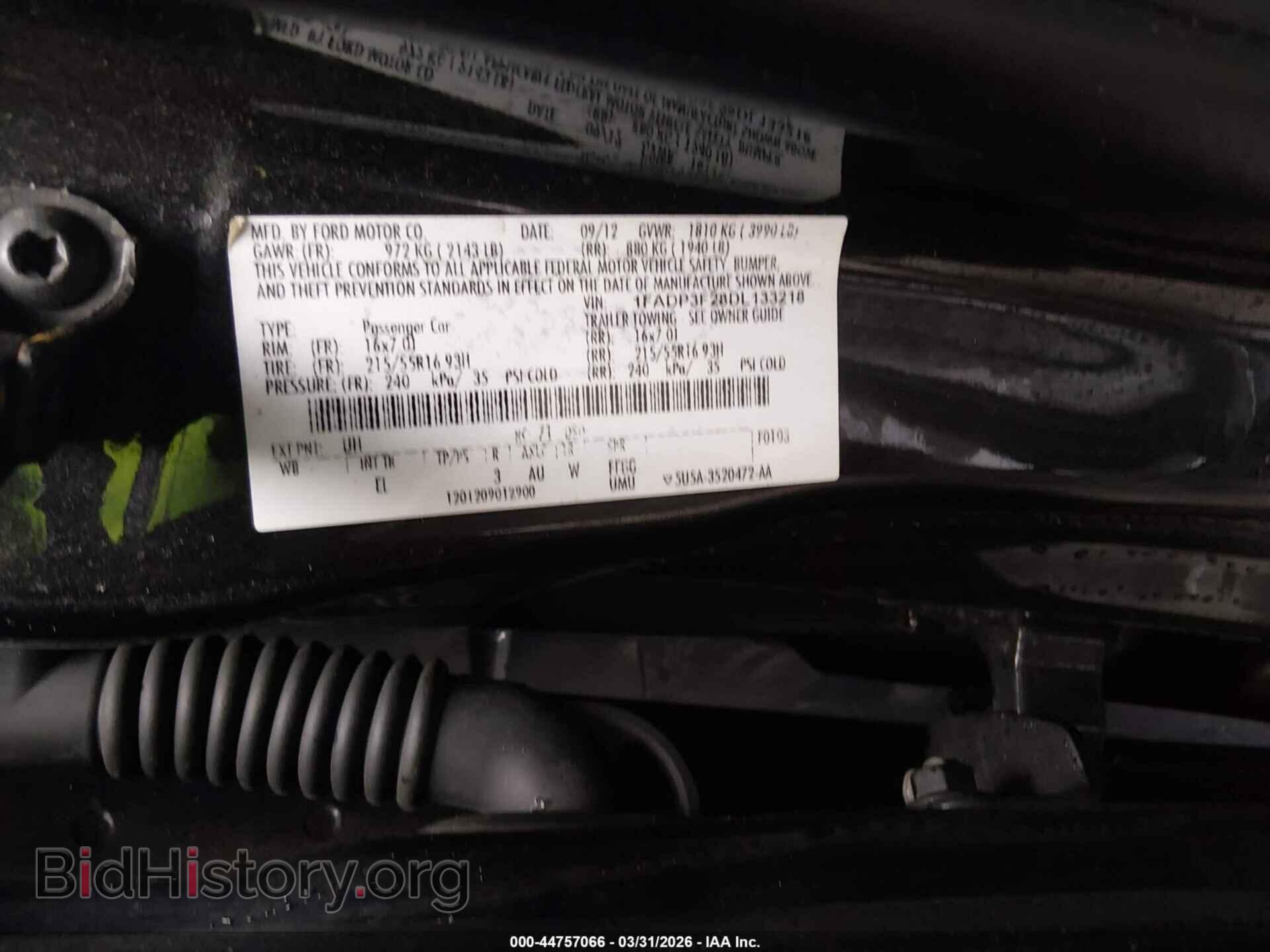 2013 FORD FOCUS - VIN: 1FADP3F28DL133218 - Фото 9