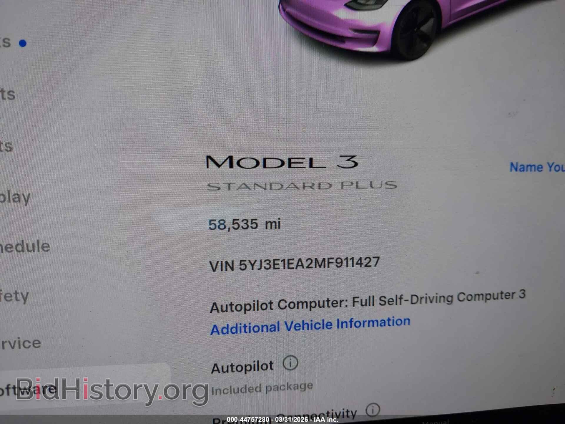 2021 TESLA MODEL 3 - VIN: 5YJ3E1EA2MF911427 - Фото 7