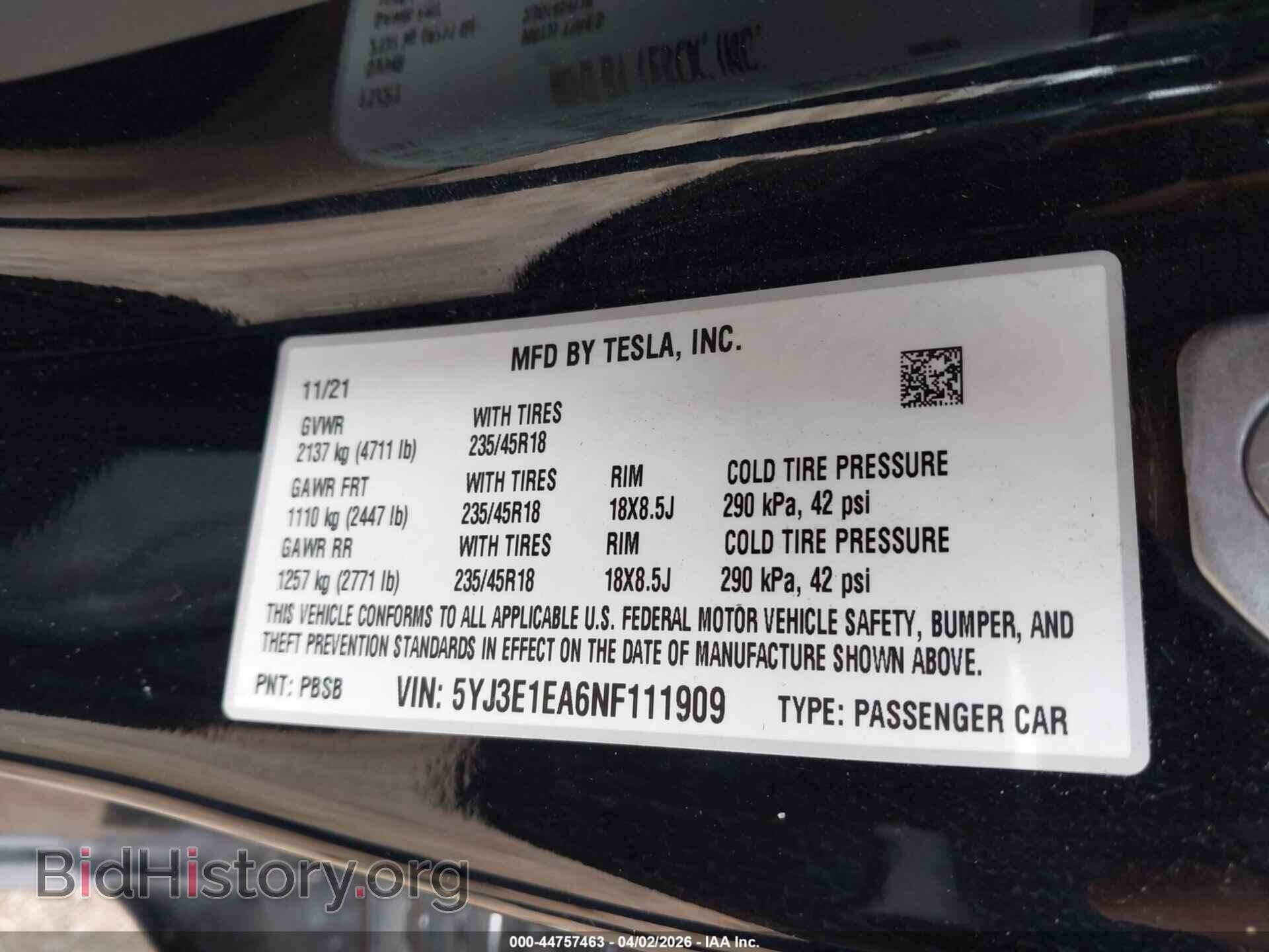 2022 TESLA MODEL 3 - VIN: 5YJ3E1EA6NF111909 - Photo 8