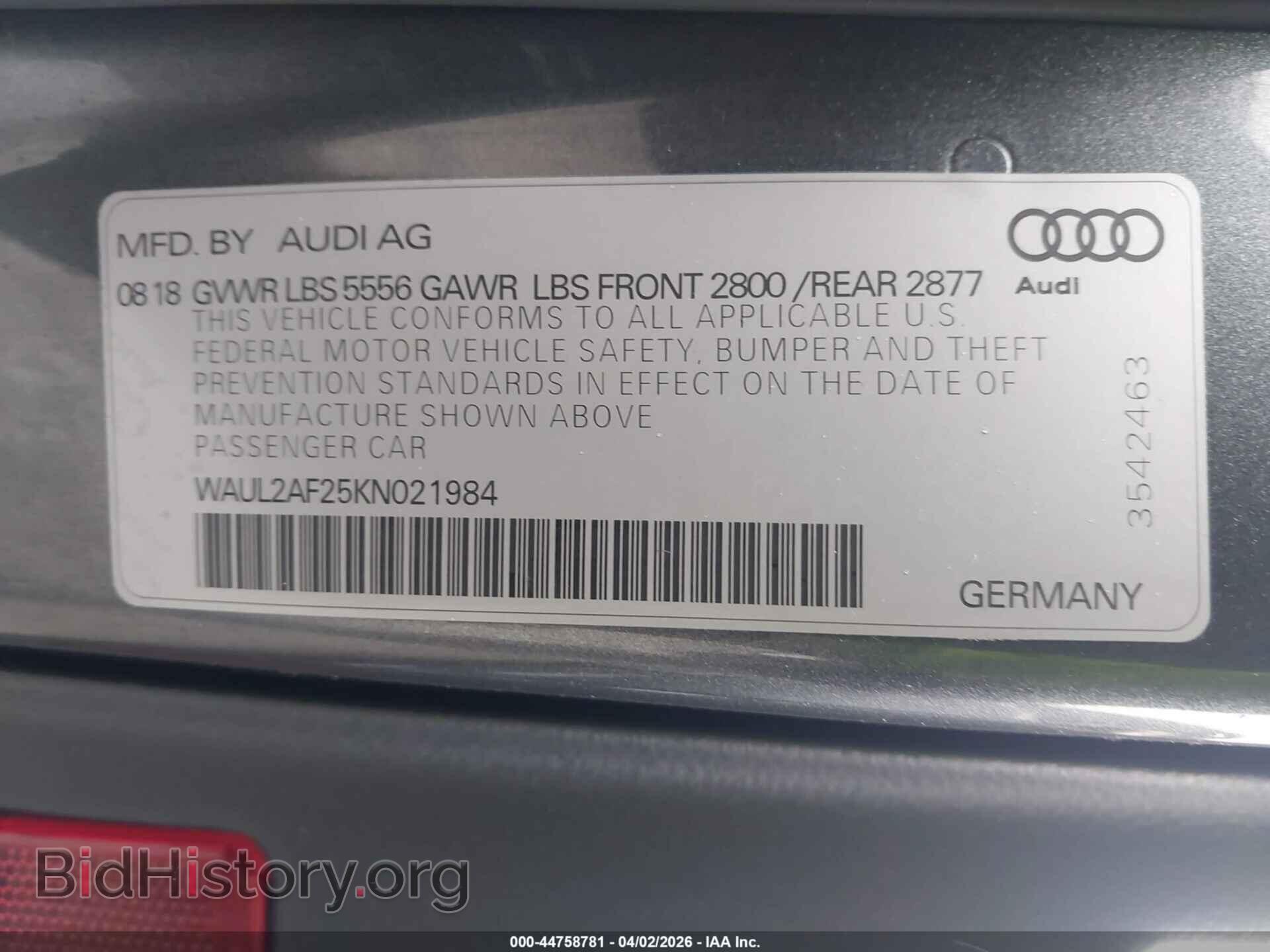 2019 AUDI A6 - VIN: WAUL2AF25KN021984 - Фото 9