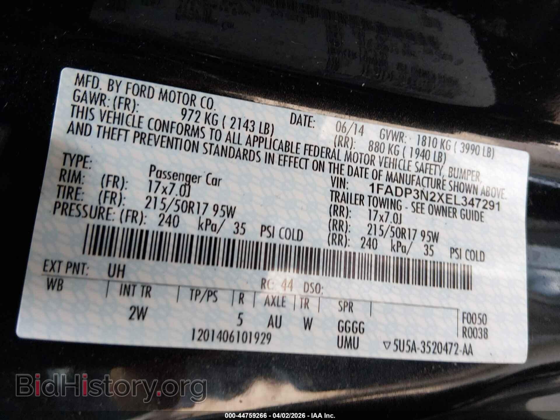 2014 FORD FOCUS - VIN: 1FADP3N2XEL347291 - Photo 9