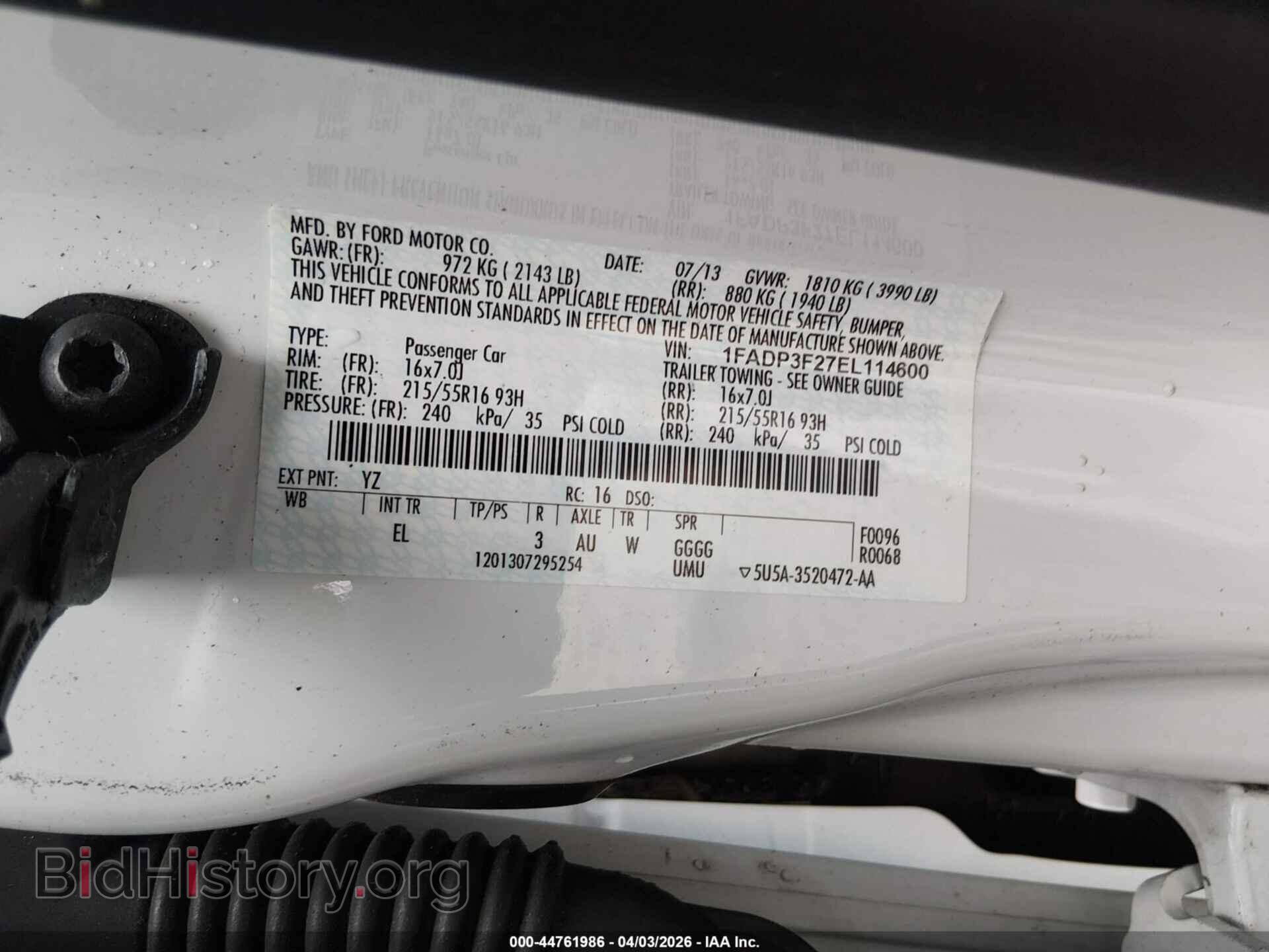 2014 FORD FOCUS - VIN: 1FADP3F27EL114600 - Фото 9