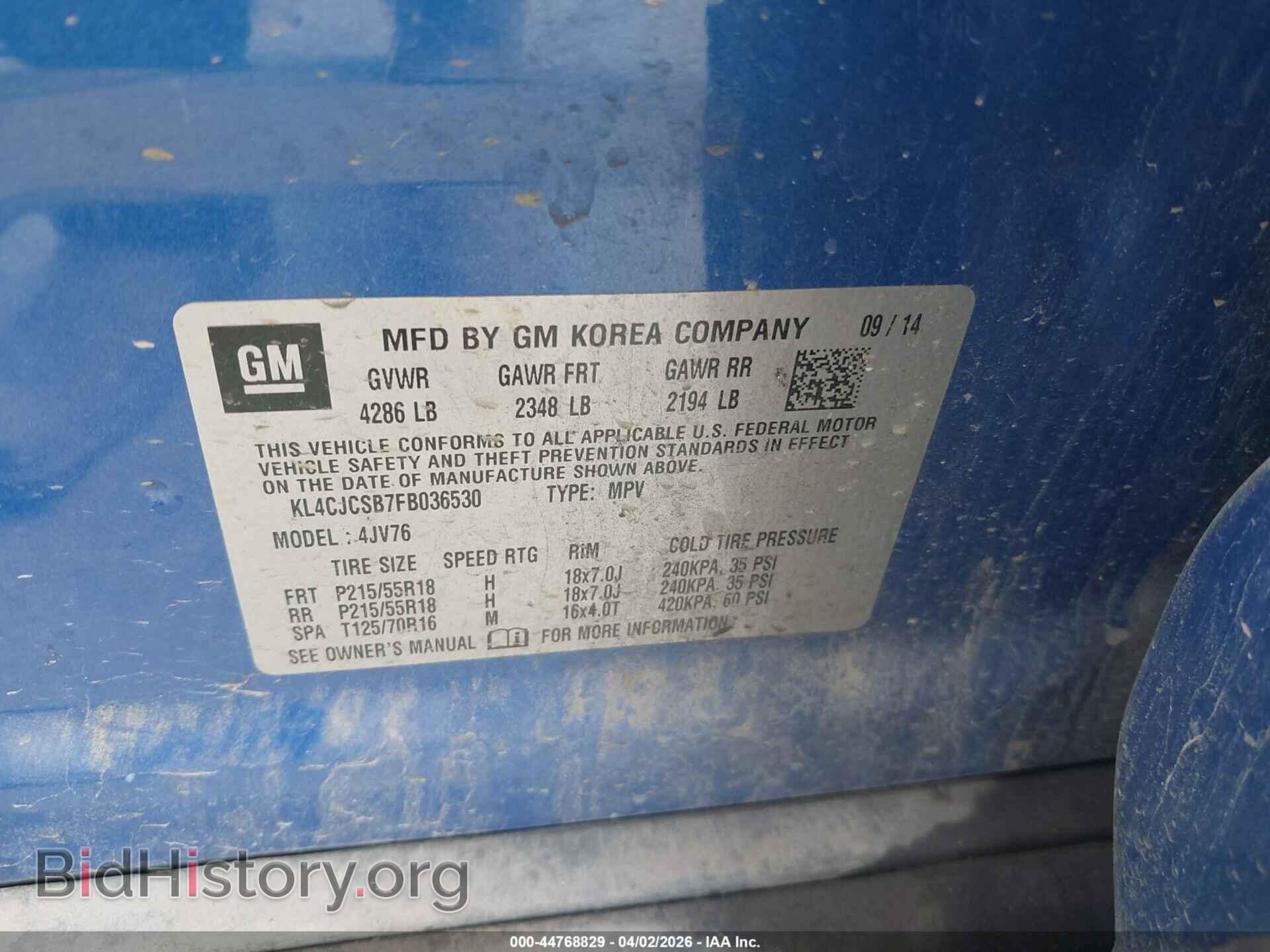 2015 BUICK ENCORE - VIN: KL4CJCSB7FB036530 - Photo 9