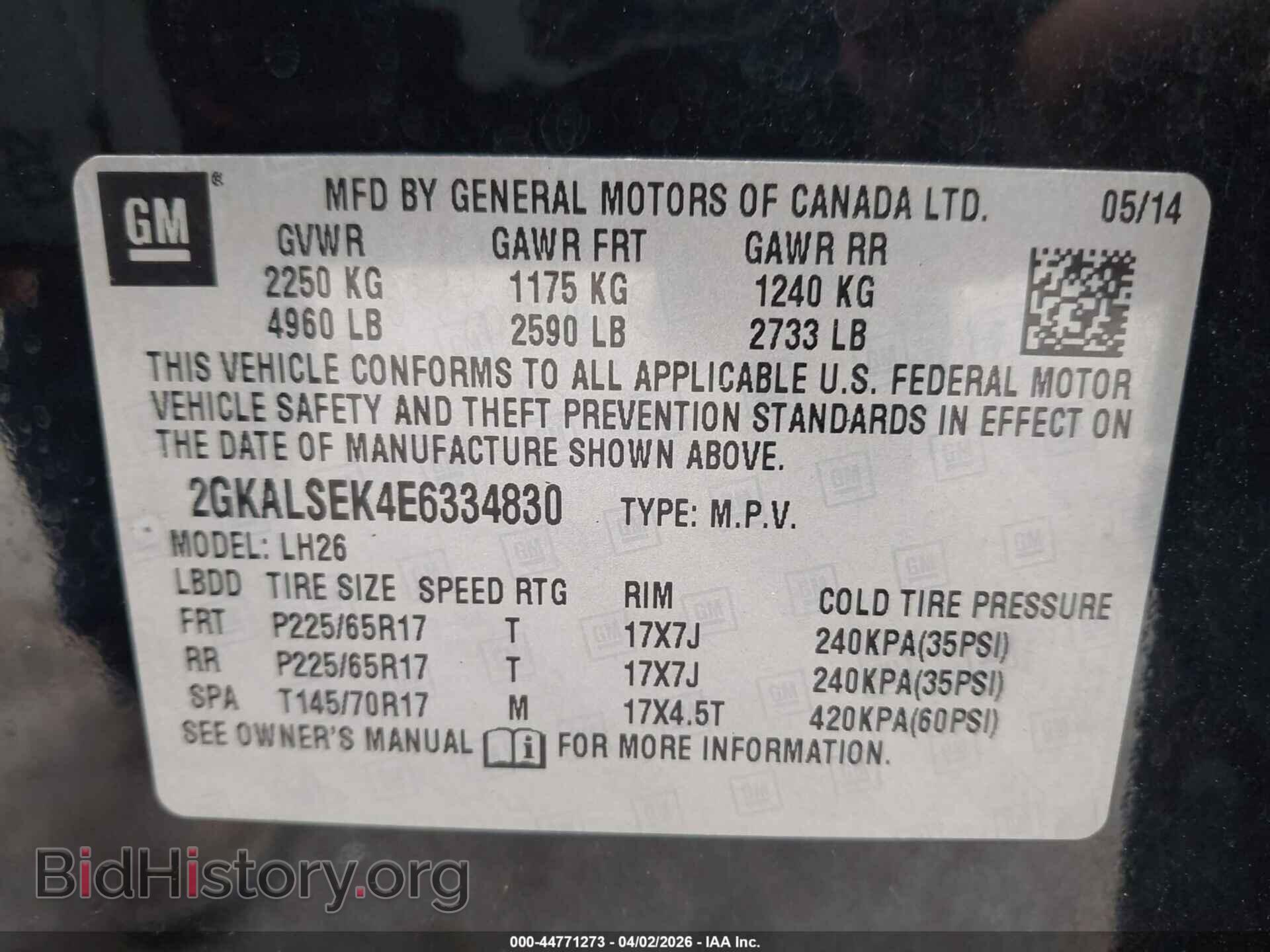 2014 GMC TERRAIN - VIN: 2GKALSEK4E6334830 - Photo 9