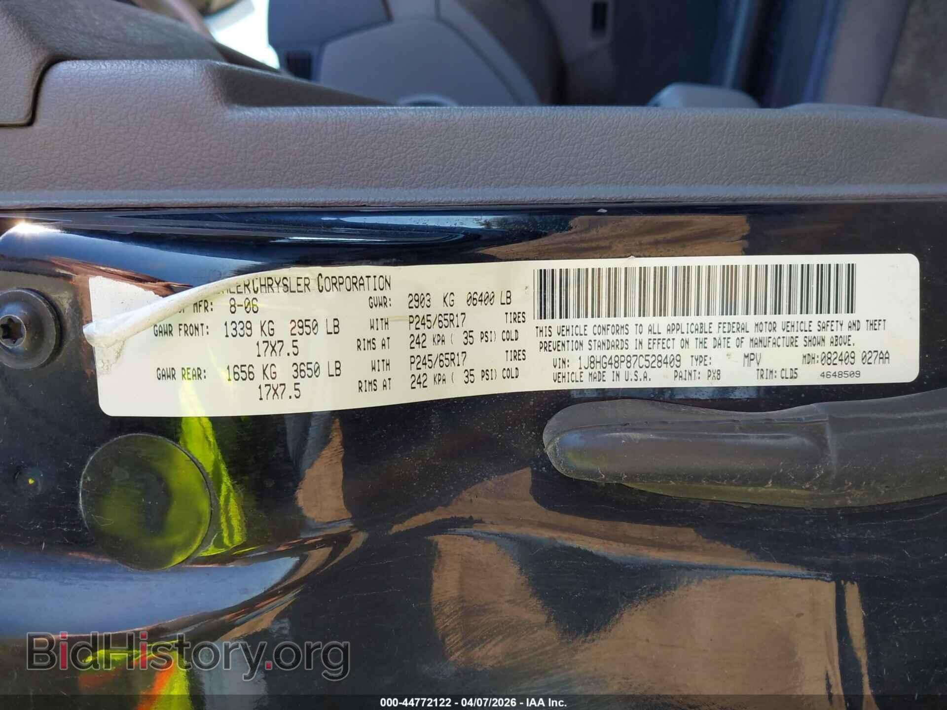 2007 JEEP COMMANDER - VIN: 1J8HG48P87C528409 - Фото 9
