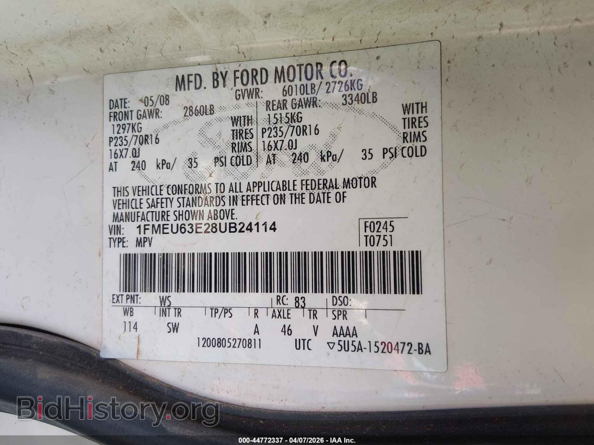 2008 FORD EXPLORER - VIN: 1FMEU63E28UB24114 - Фото 9
