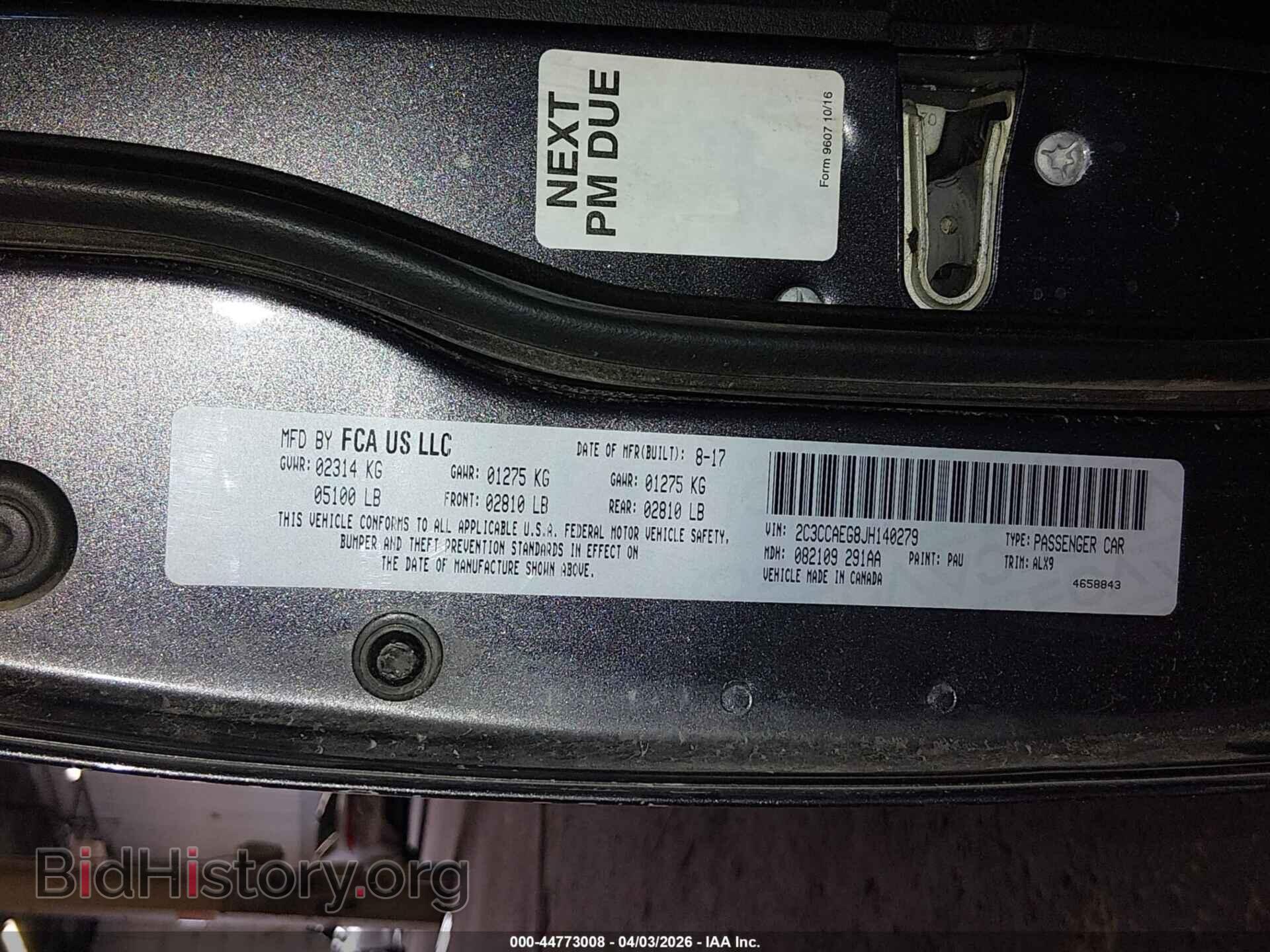 2018 CHRYSLER 300 - VIN: 2C3CCAEG8JH140279 - Фото 9