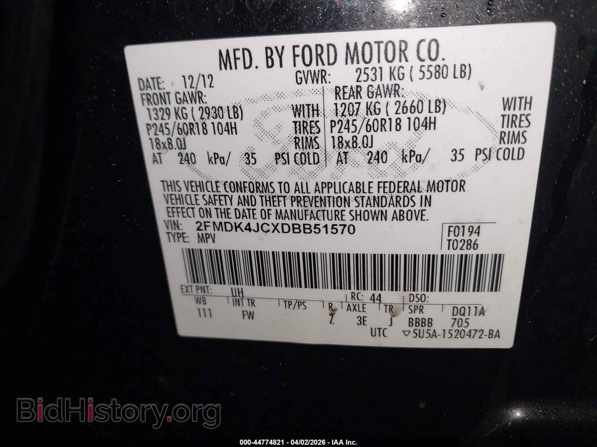 2013 FORD EDGE - VIN: 2FMDK4JCXDBB51570 - Photo 9