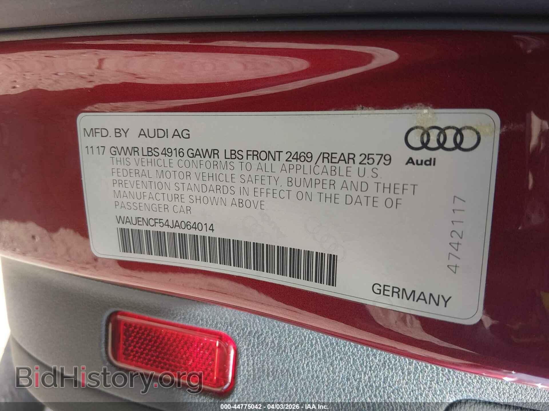 2018 AUDI A5 - VIN: WAUENCF54JA064014 - Фото 9